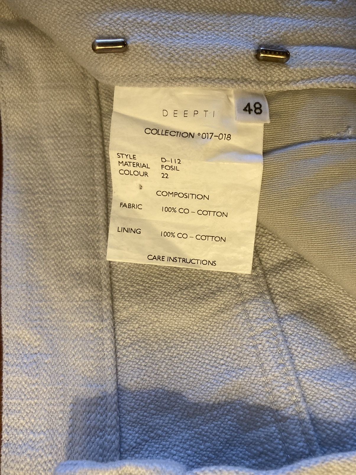 Deepti BNWT D-112 Fosil Color 22 Size US 32 / EU 48 - 6 Thumbnail