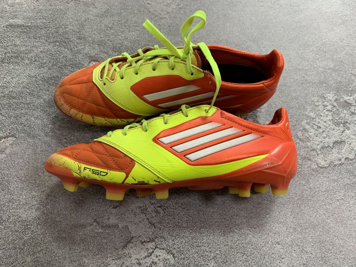 Adidas × Vintage Adidas Adizero F50 FG Yellow Leather Football Soccer Shoes Size US 7.5 / EU 40-41 - 16 Thumbnail