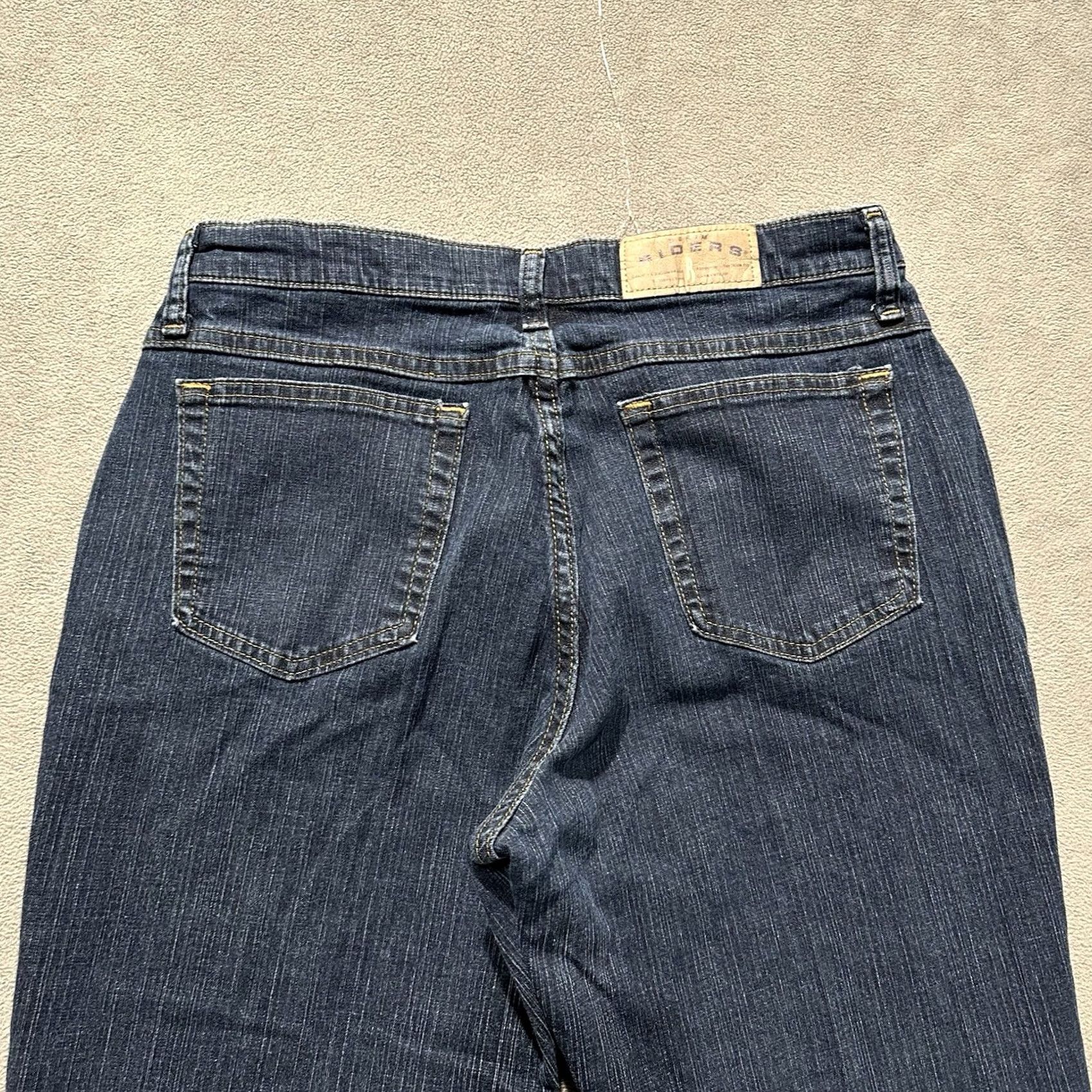 Vintage Riders by Lee Jeans Womens 12P Jeans Blue Denim Straight 30 Inseam 27.5 Inseam Dark Wash EUC 5-Pocket Pant Petite Regular Boys Mens Womens Size 34" / US 12 / IT 48 - 4 Thumbnail