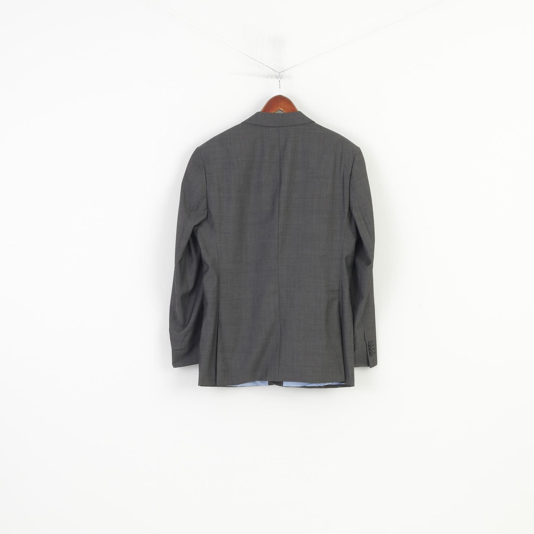 Daniel Hechter Daniel Hechter Fine Tailoring Men 44 Blazer Grey Wool 11062 Size 44R - 6 Thumbnail