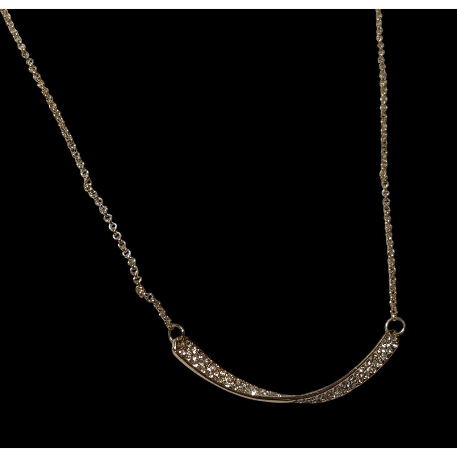 Other Sparkly Glam Gold Rhinestone Twisted Bar Necklace Size ONE SIZE - 4 Thumbnail