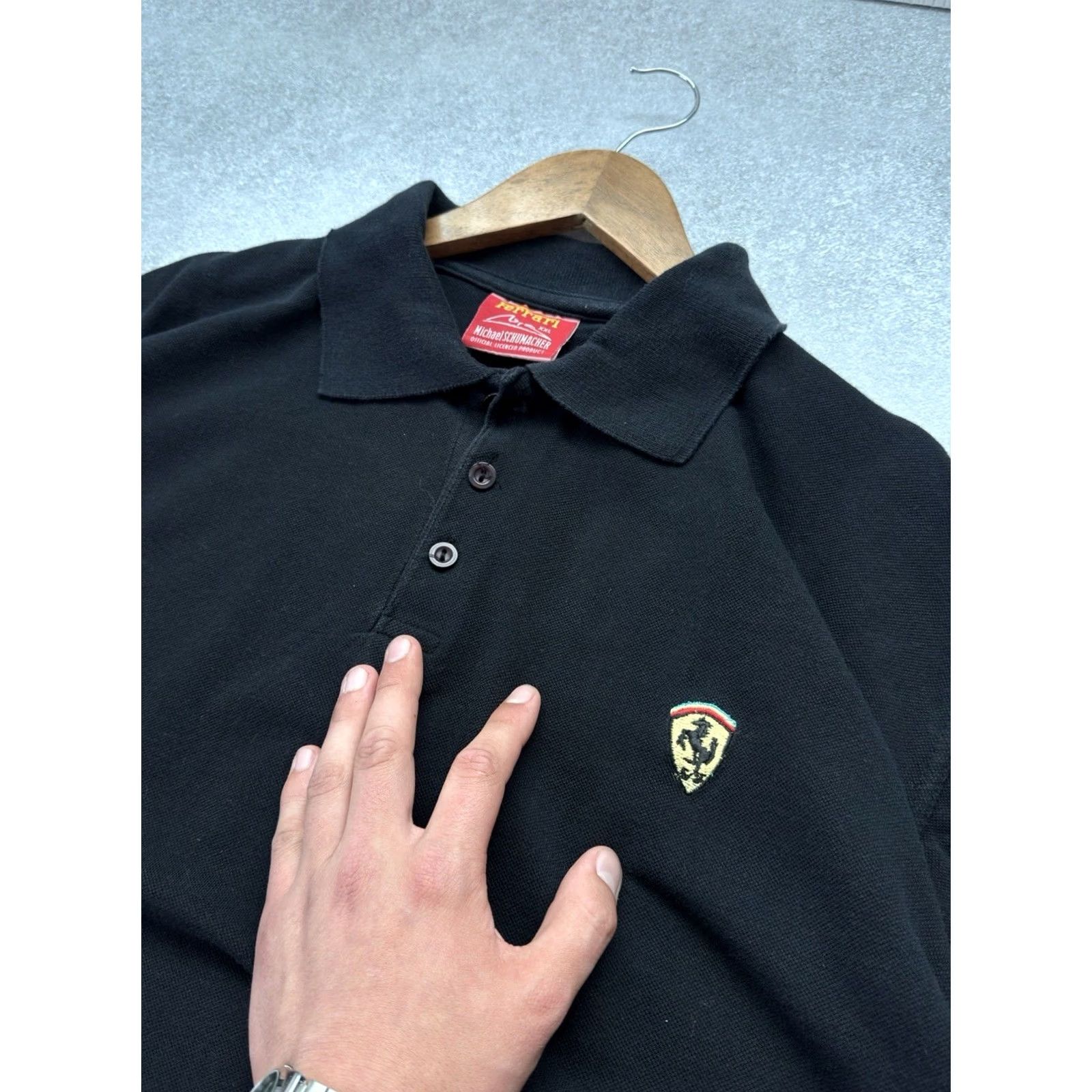 Ferrari VINTAGE Ferrari Michael Schumacher Racing F1 Classic Polo T-Shirt 2XL Black Mens Size US XXL / EU 58 / 5 - 4 Thumbnail