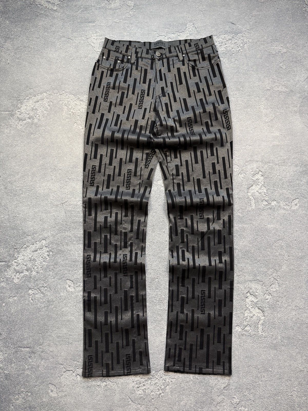 Versace Vintage Versace Pants 90s Jeans Black Logo On Pocket Y2K Size US 31 - 3 Thumbnail