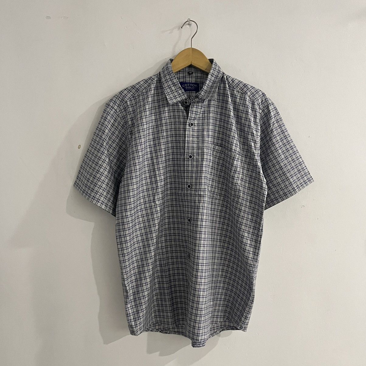 Issey Miyake Cotton Gold - Plaid Ss Button Up Shirt Size US L / EU 52-54 / 3 - 1 Thumbnail