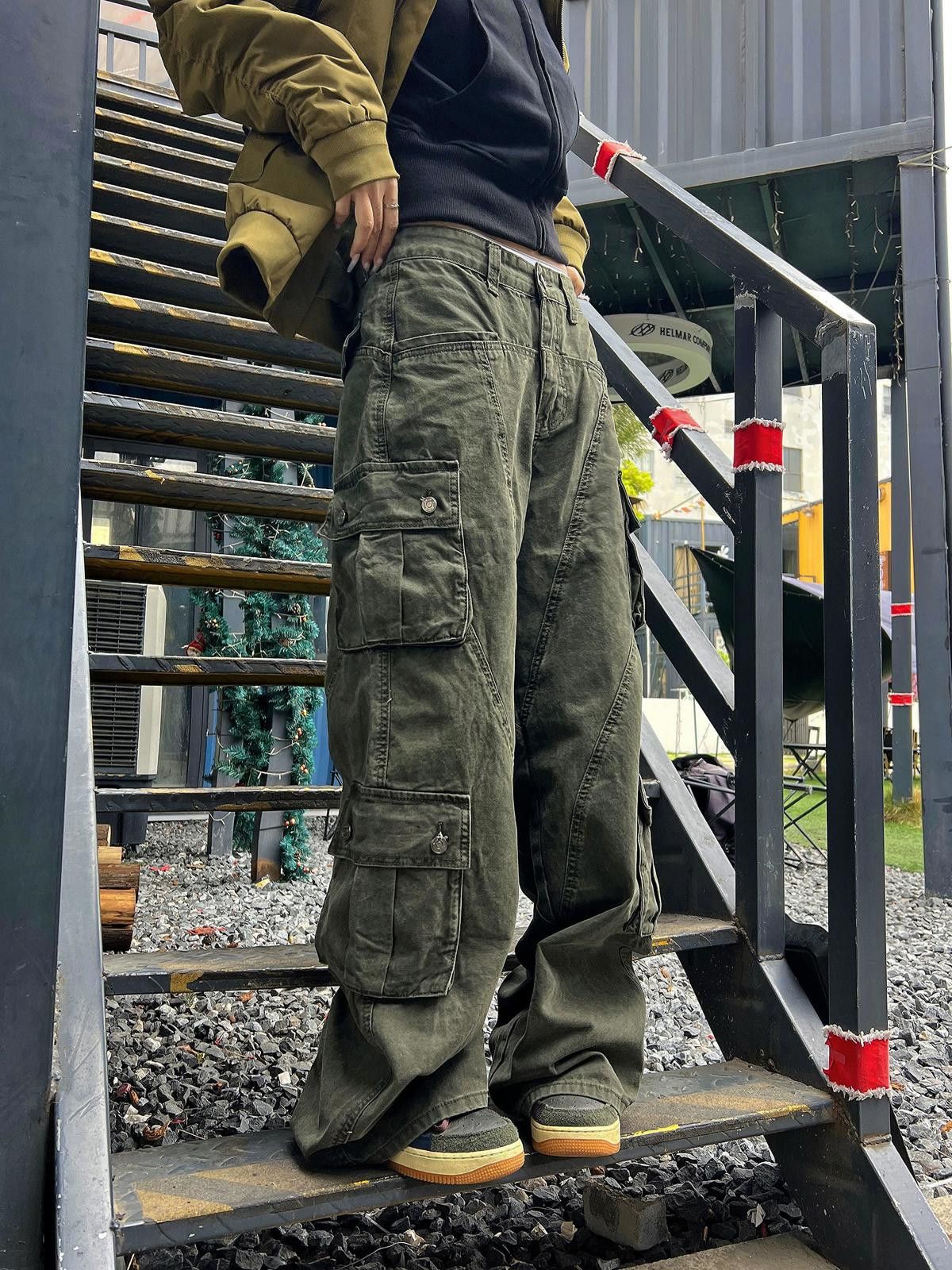 Other Green Cotton Baggy Cargo Pants Utility Workwear Size 27" / US 4 / IT 40 - 1 Thumbnail