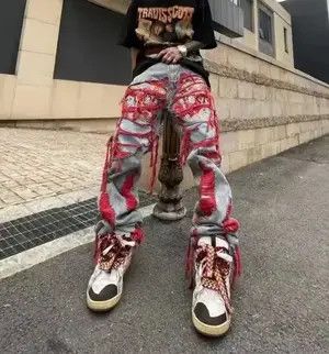 Japanese Brand Vintage Distressed Punk Harajuku-Style Straight Leg Denim Size US 32 / EU 48 - 1 Thumbnail