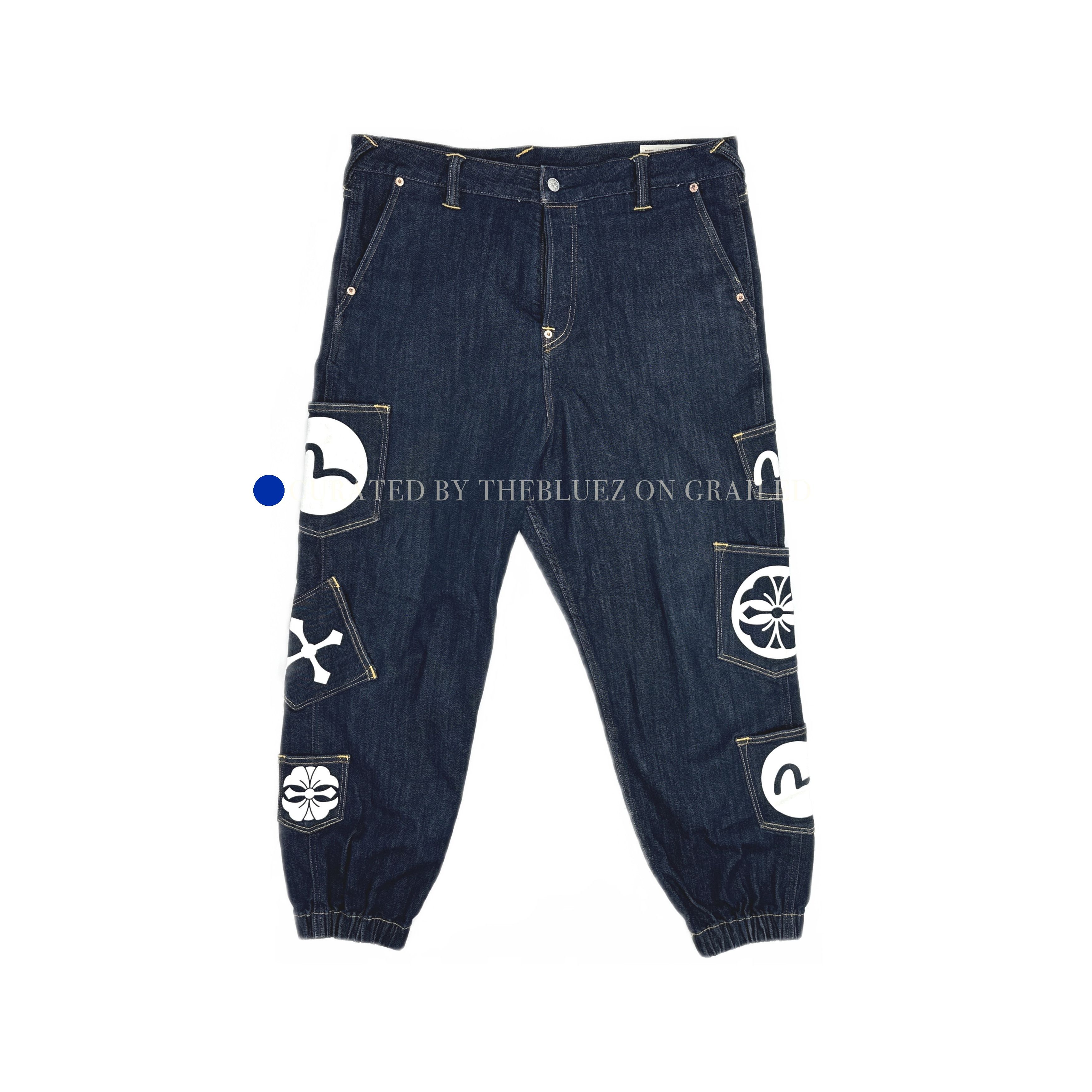 Evisu × Vintage EVISU travis scott multi-pocket jeans ！size：34 