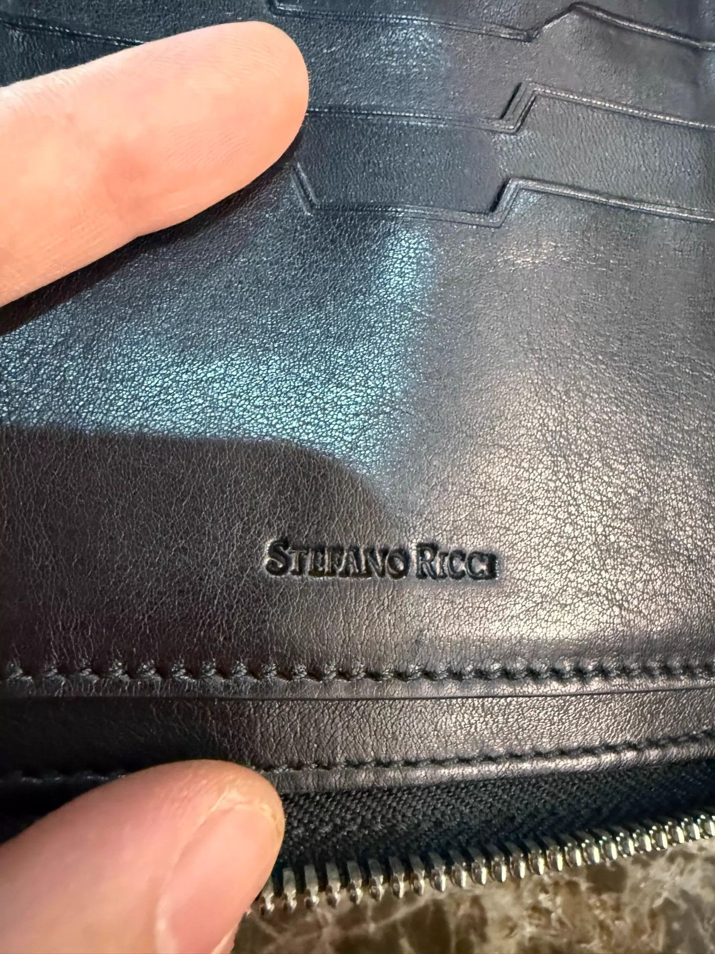 Stefano Ricci Stefano Ricci Matte Croc Black Clutch Double Zip Eagle 9/10 Size ONE SIZE - 3 Thumbnail