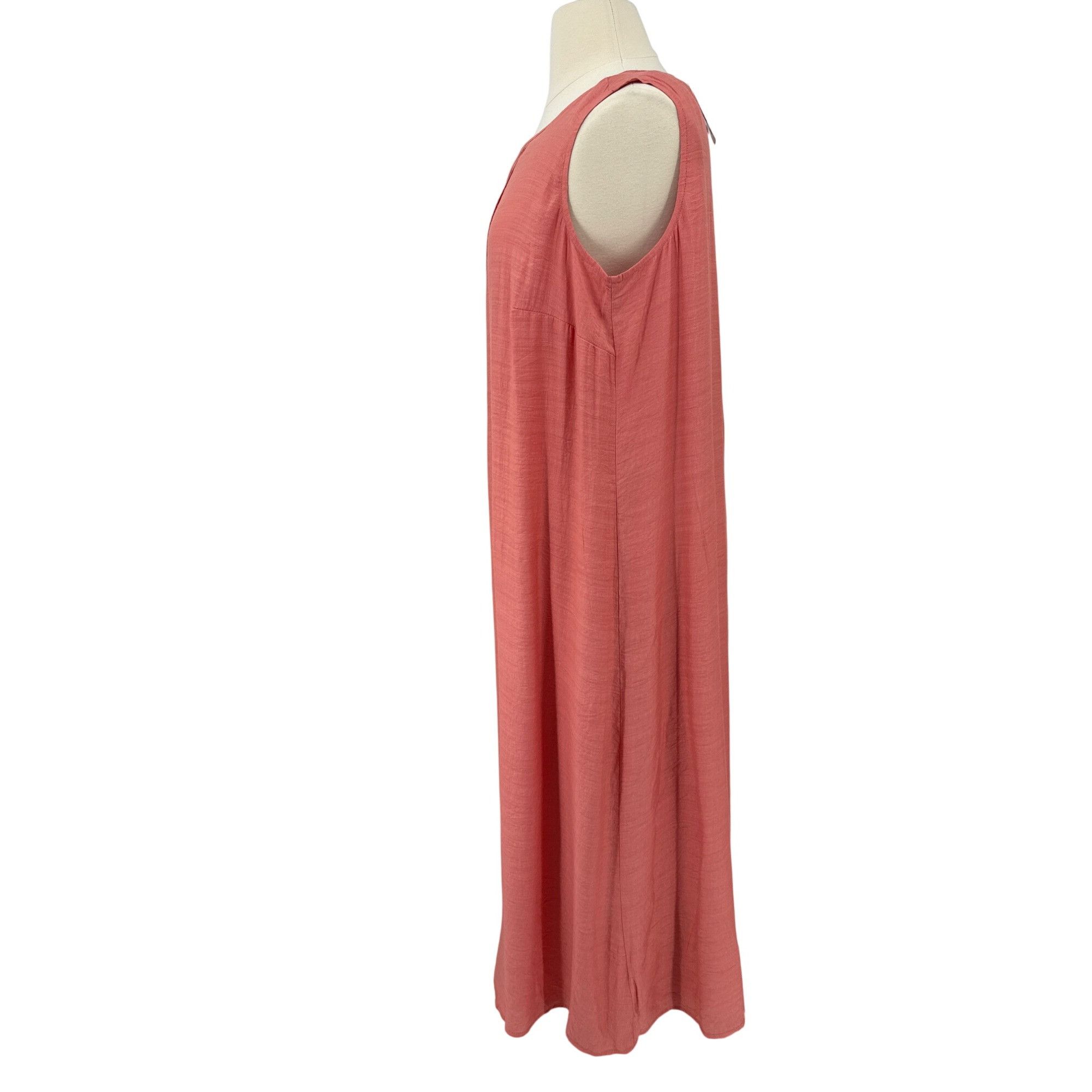 J. Jill J. Jill Pintucked A-Line Maxi Dress in Sunset Coral- NWT Size XL / US 12-14 / IT 48-50 - 7 Thumbnail