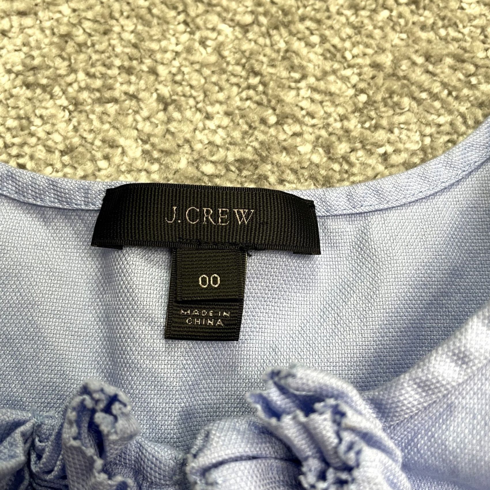 J.Crew J.Crew Ruffle Top Womens 00 Blue Airy Cotton Keyhole Sleeveless Blouse Size XXS / US 00 / IT 34 - 6 Thumbnail