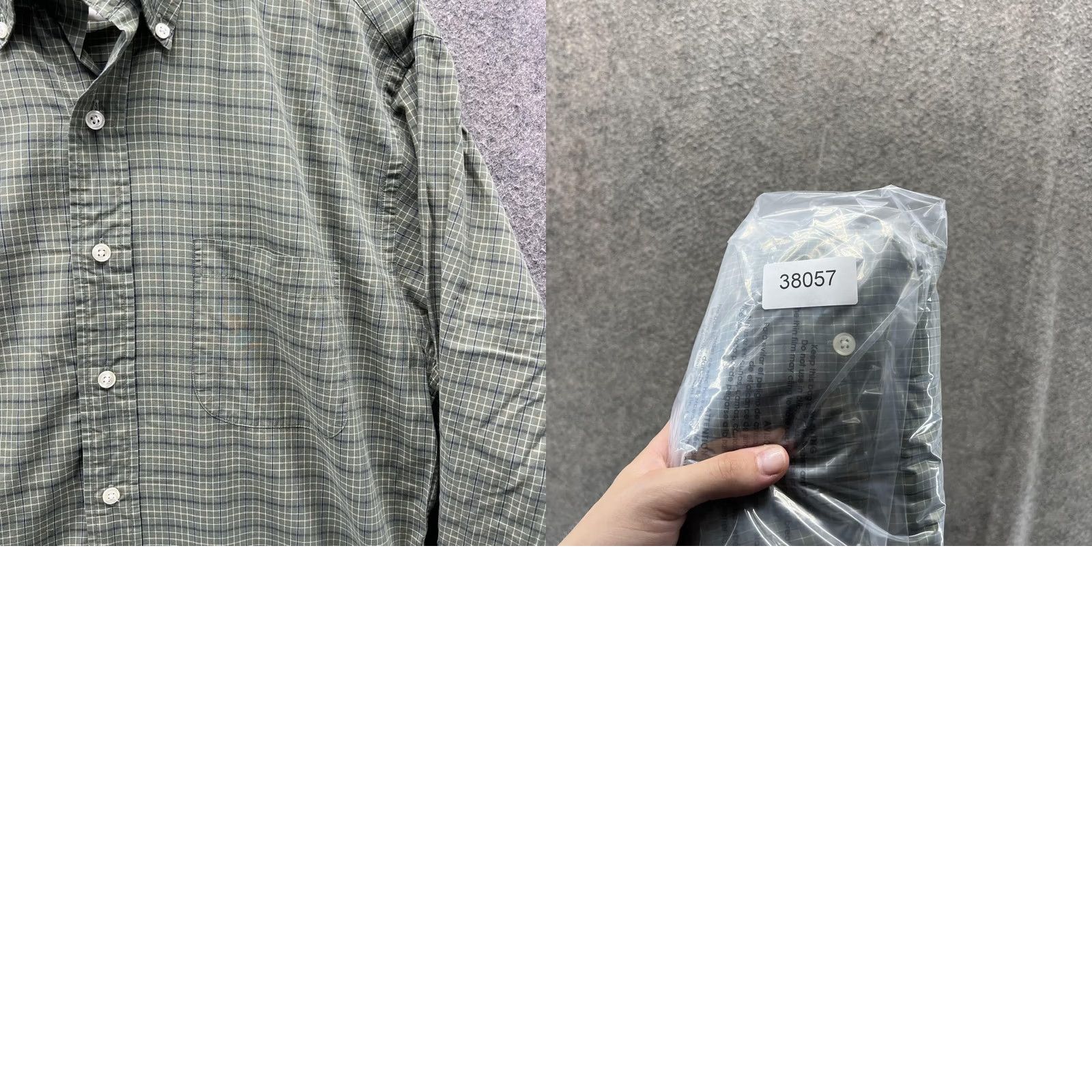 Brooks Brothers Brooks Brothers Dress Shirt Mens Small Olive Green Plaid Button Down Oxford Size 36R - 8 Thumbnail