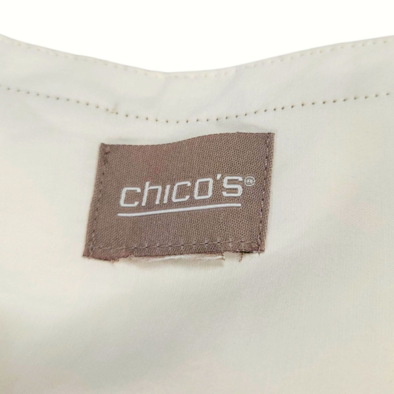 Chicos Chico’s Cream Snap Front Blouse Sz 3 XL 16 Minimalist Chic Size XL / US 12-14 / IT 48-50 - 3 Thumbnail