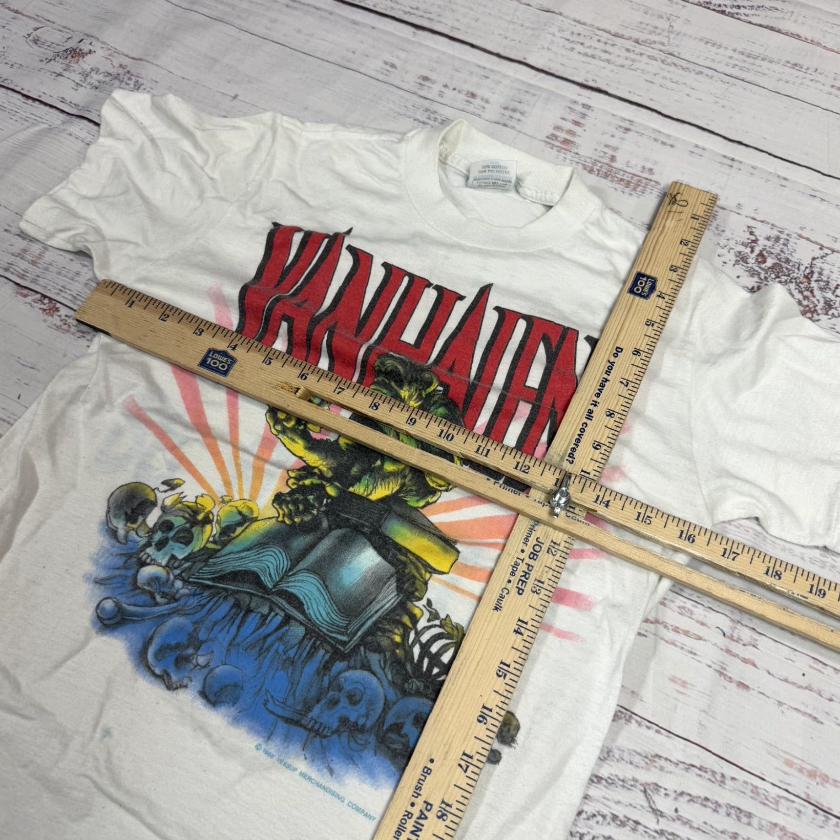 Vintage Van Halen 1988 Monsters of Rock Tour T Shirt Ape Graphics White Tag M womens XXS Size XXS / US 00 / IT 34 - 2 Thumbnail