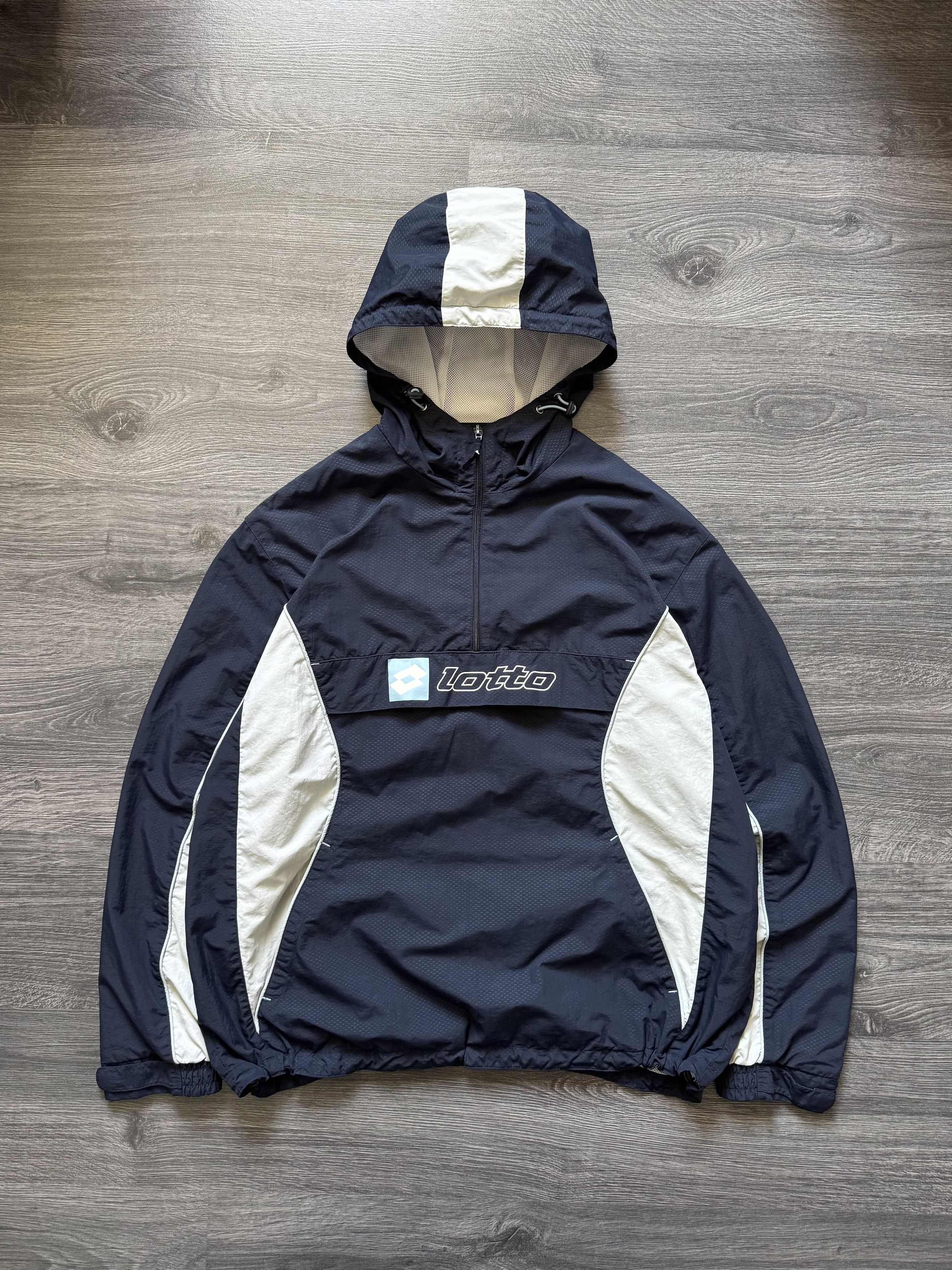 Vintage 90's Lotto Anorak Jacket Soccer Style Windbreaker