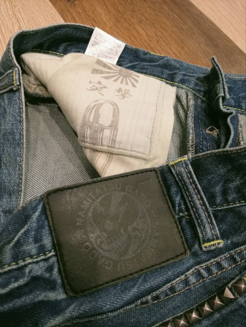 Japanese Brand VINTAGE JAPANESE NAMITATSU GADO EMBROIDERY ART JEAN Size US 33 - 10 Thumbnail