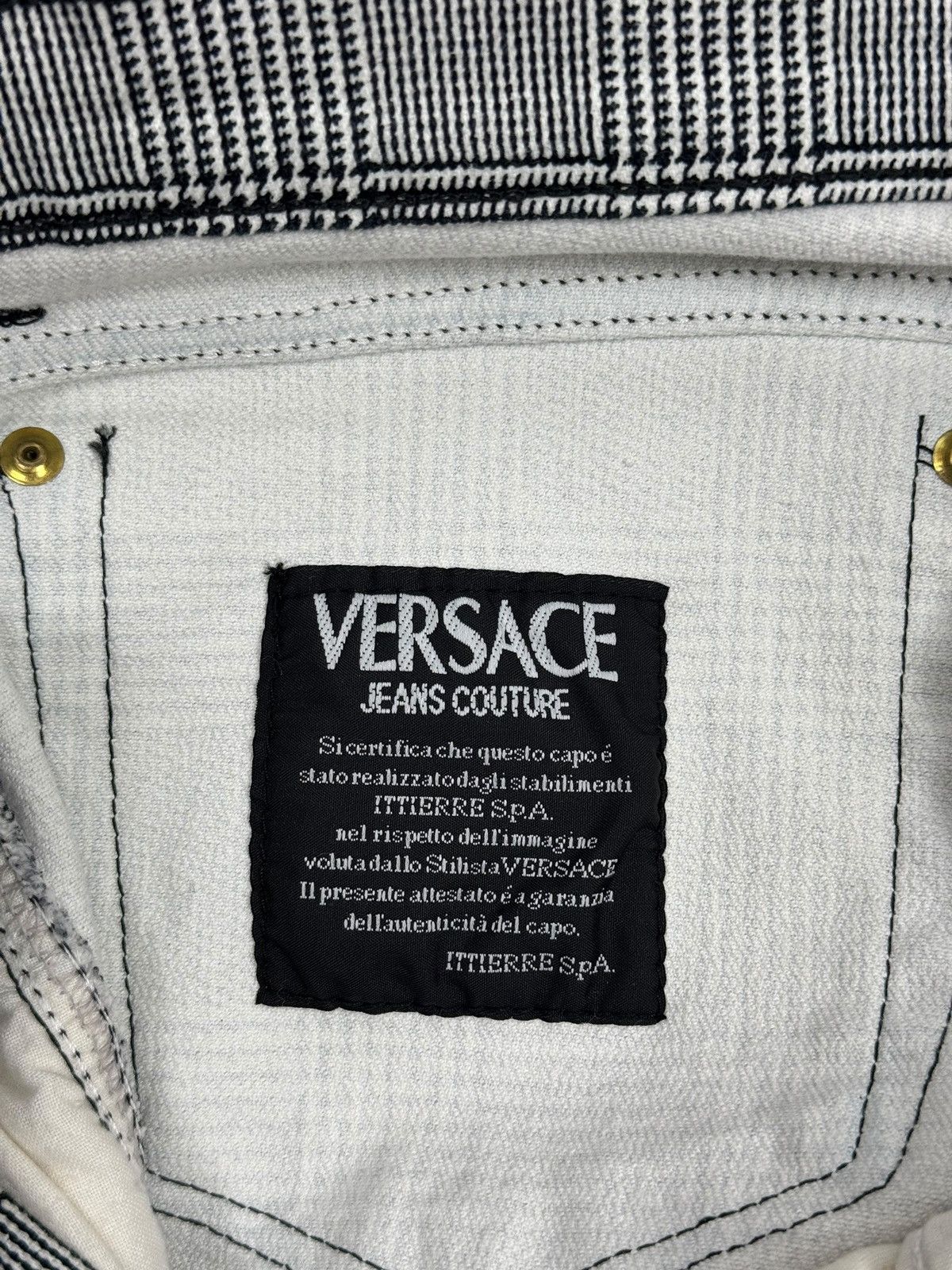 Versace Jeans Couture × Vintage Versace Jeans Couture Vintage Check Pants 1990s size 32 Size 32" / US 10 / IT 46 - 17 Thumbnail