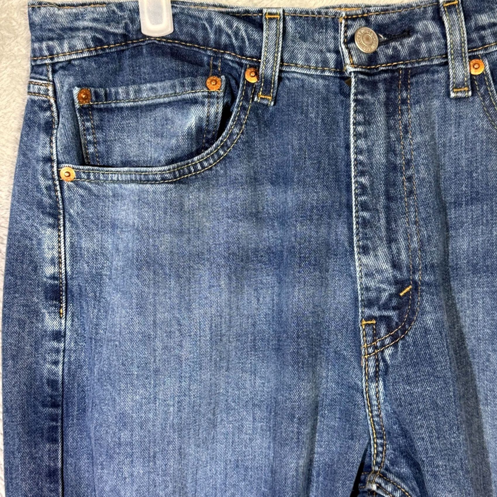 Levi's Levi’s 505 Jeans Men 34x30 Regular Fit Mid Rise Straight Leg Blue Denim Size US 34 / EU 50 - 3 Thumbnail
