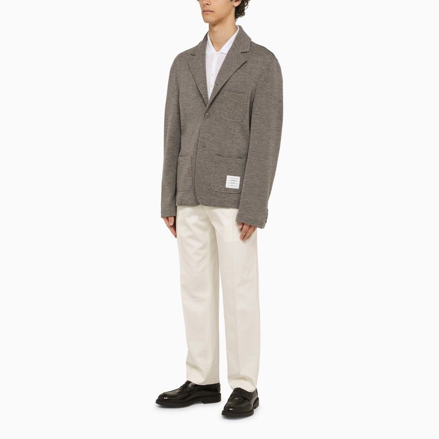 Thom Browne o1d2blof0724 Wool Single-breasted Jacket in Grey Size US M / EU 48-50 / 2 - 2 Thumbnail