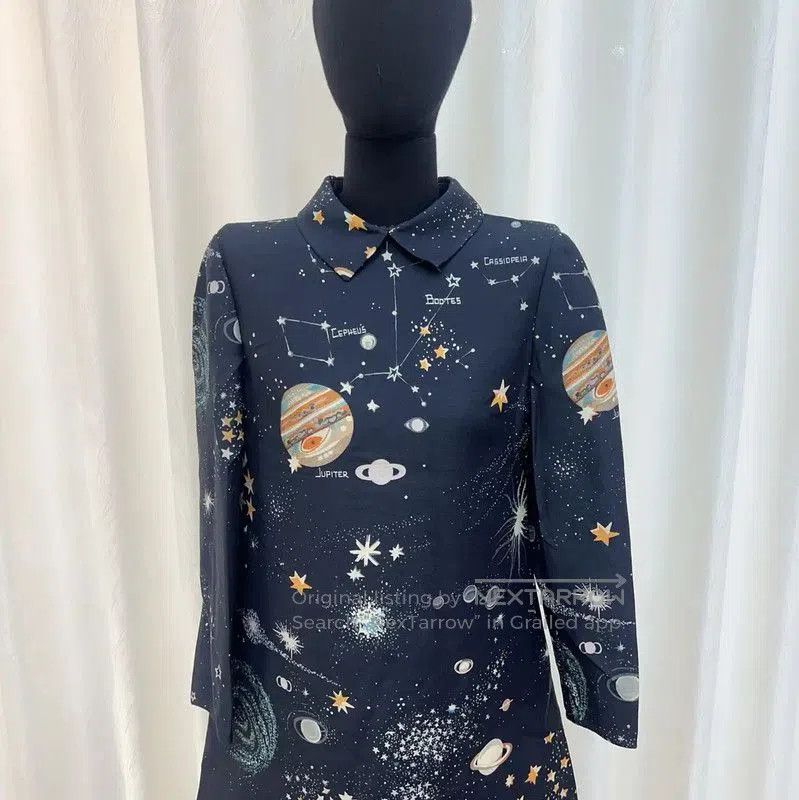 Valentino Valentino Deep Blue Cotton Dress for Women . Size M / US 6-8 / IT 42-44 - 2 Thumbnail