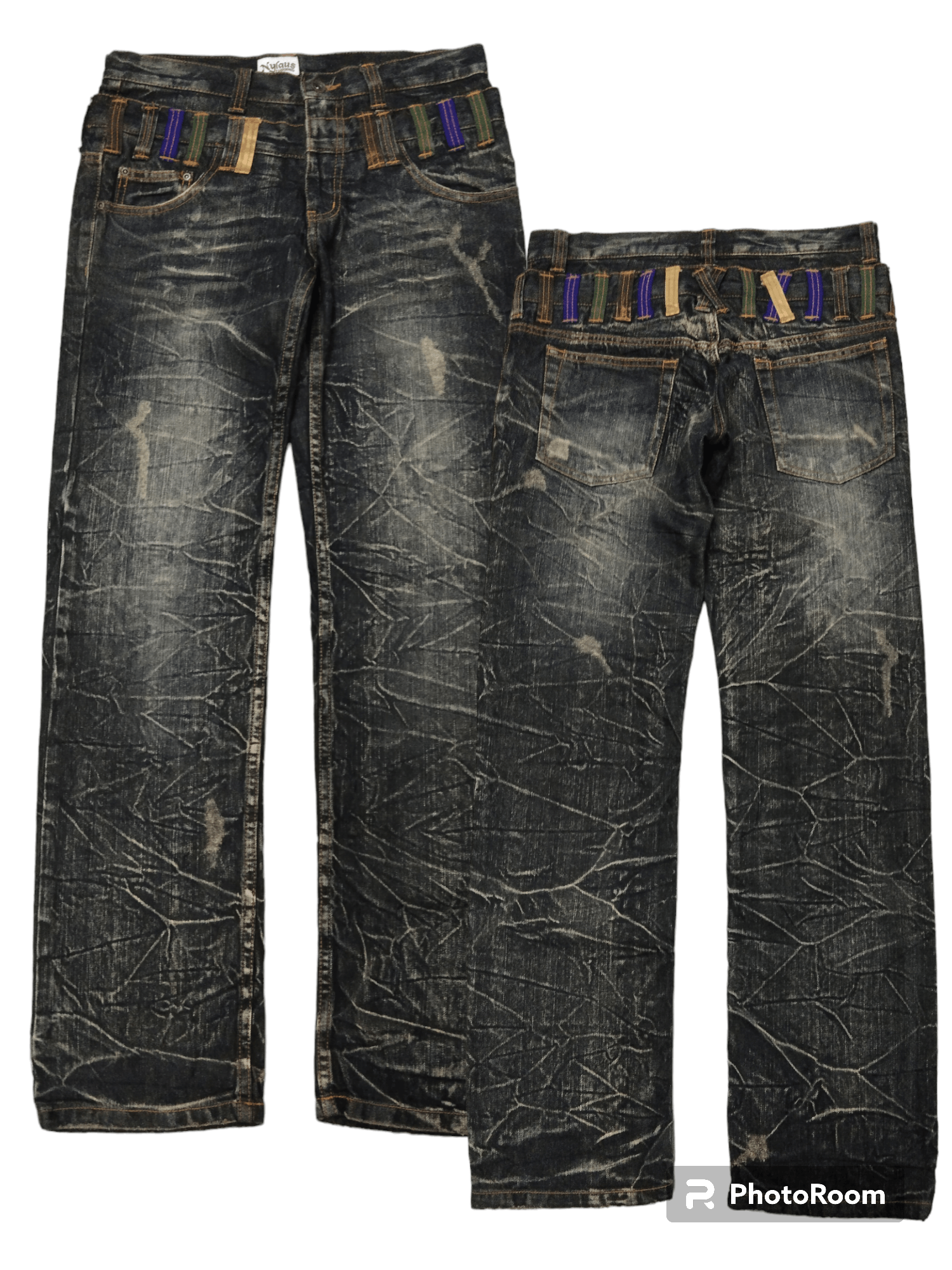 Japanese Brand DOUBLE WAIST SICK RUSTY NYLAUS DENIM PANTS Size US 31 - 1 Thumbnail