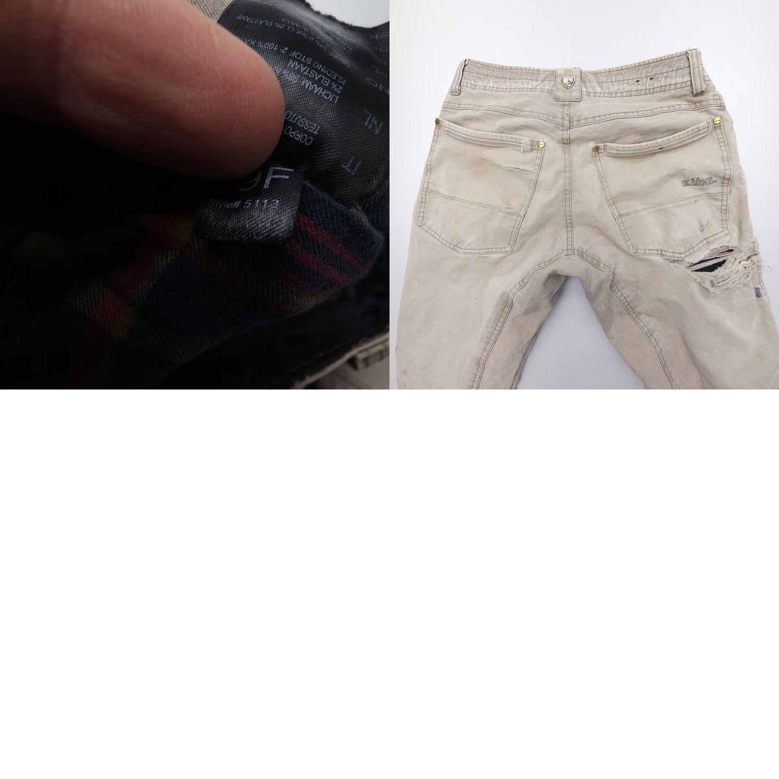 Thrasher Kuhl Rydr Pants Mens 30 x 32 Canvas Distressed Workwear 5-Pocket Denim Beige Color Regular Fit Chaud 90s Theme Mens Size US 30 / EU 46 - 10 Thumbnail
