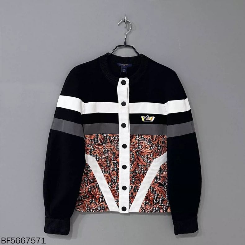 Louis Vuitton Louis Vuitton Color-block knit zip-up cardigan jacket Size US L / EU 52-54 / 3 - 1 Thumbnail