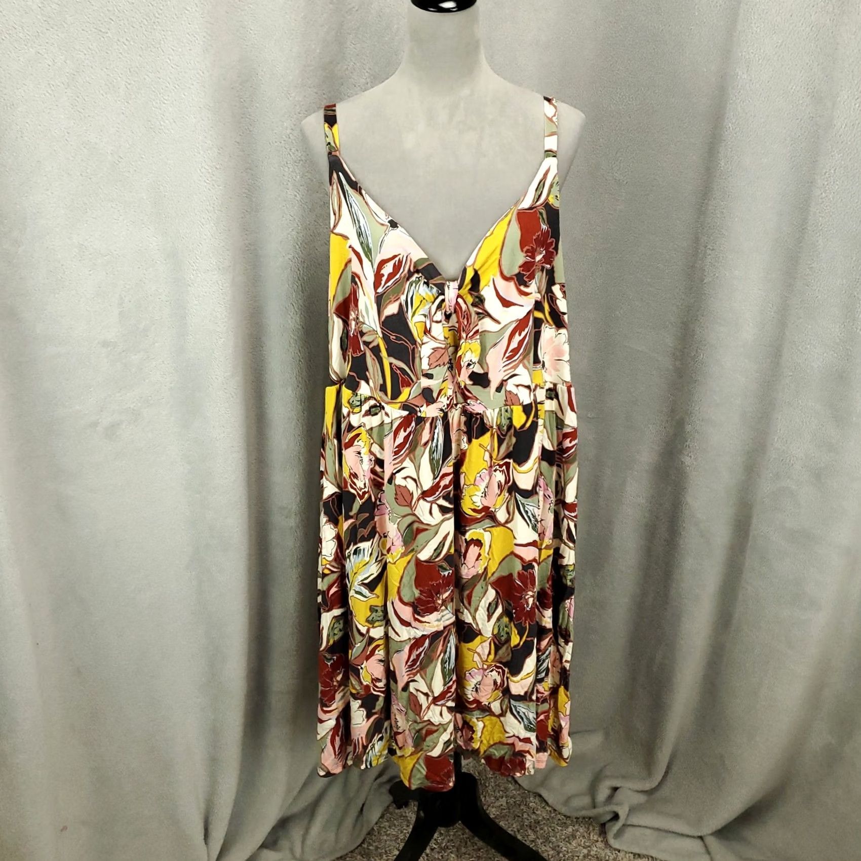 Torrid Torrid Skater Dress Womens 4X Multicolor Spaghetti Strap NWT V-Neck Sleeveless Mini Sundress Tank Dress Geometric Pattern Short Dress Size XXL / US 16-18 / IT 52-54 - 2 Thumbnail