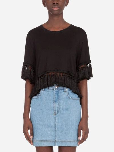 Dolce & Gabbana o1y0925 Crewneck T-Shirt in Black Size XS / US 0-2 / IT 36-38 - 2 Thumbnail