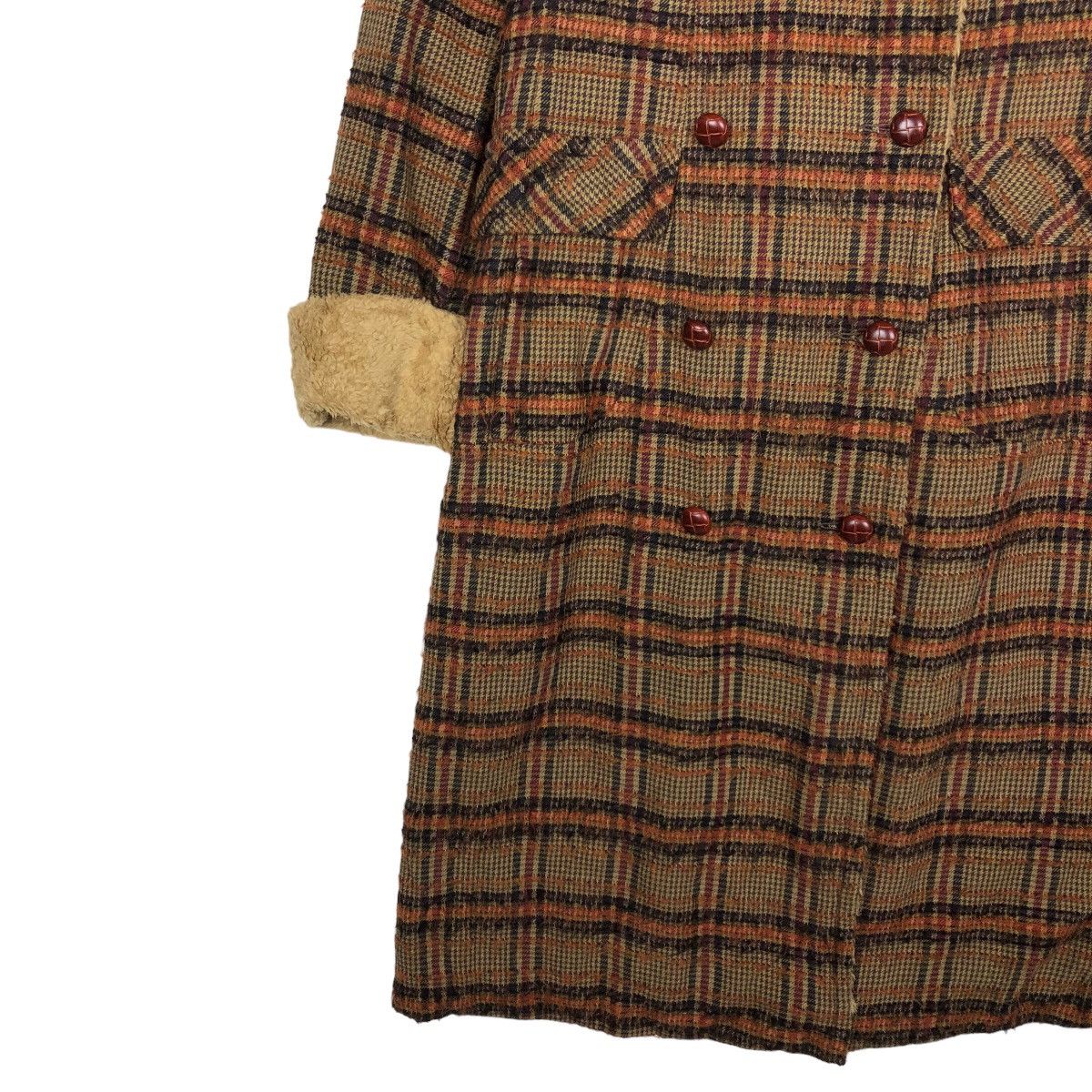 Anna Sui 🔥Tartan Design Fly Coats Long Jacket Mink Fur Lining Size M / US 6-8 / IT 42-44 - 4 Thumbnail