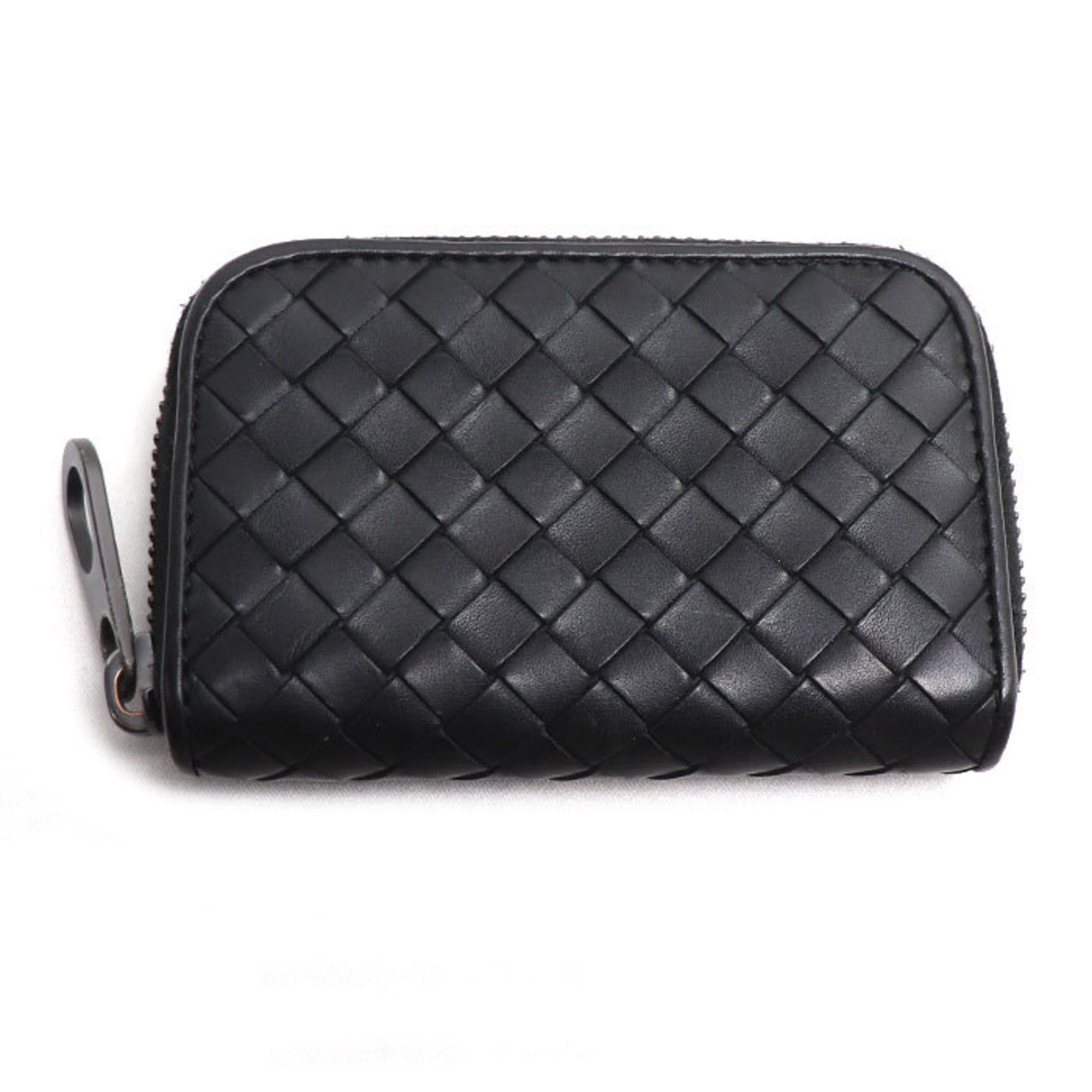 BOTTEGA VENETA Intrecciato Wallet/Coin Case Black 473010 for Men and Women