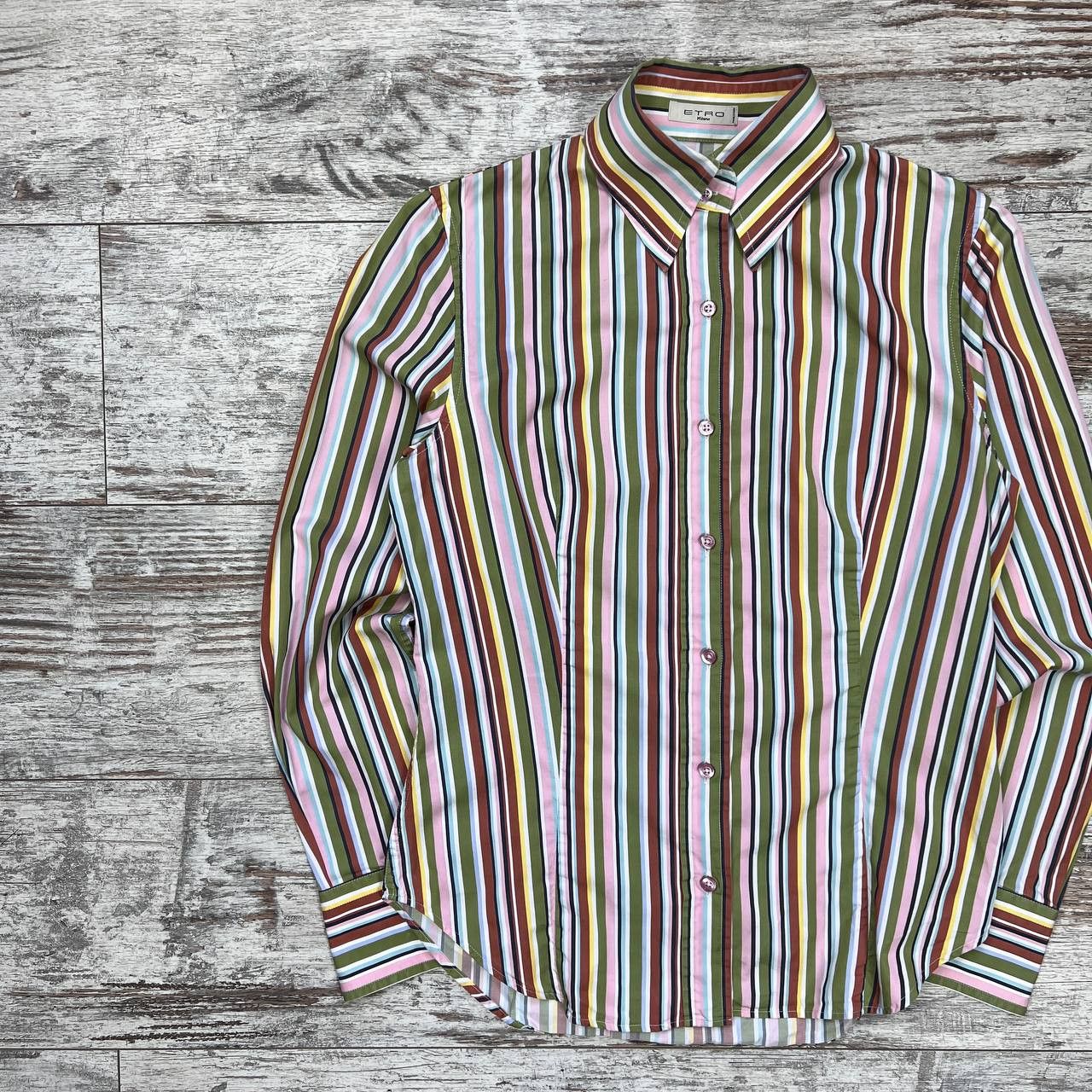 Etro ETRO MILANO Multicolor Stripe Long Sleeve Blouse Shirt Size M / US 6-8 / IT 42-44 - 2 Thumbnail