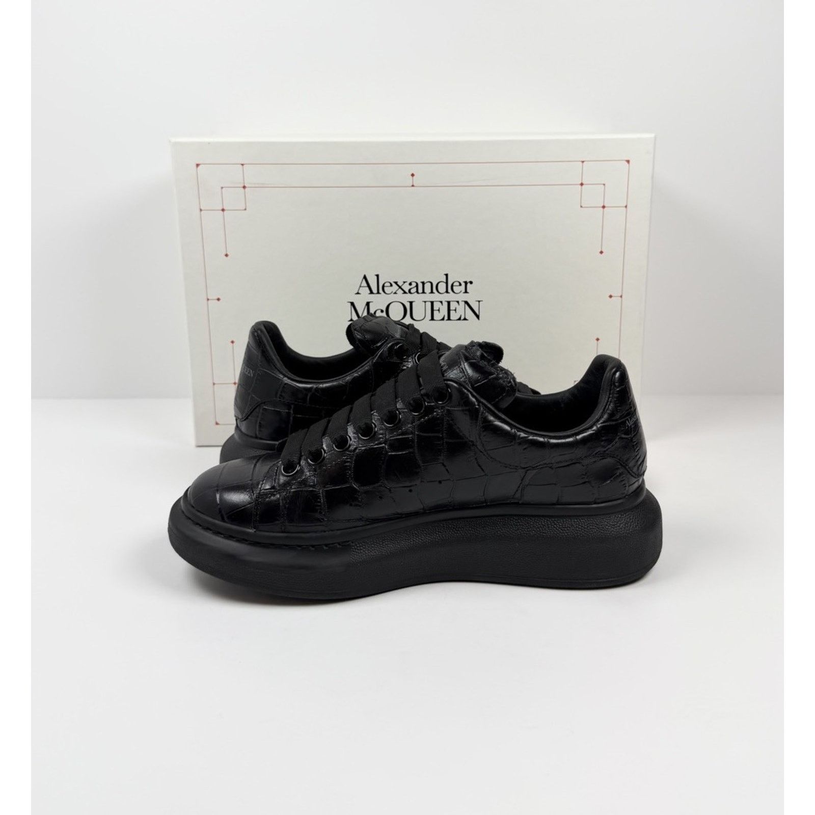 Alexander McQueen Size 6.5US - Alexander McQueen Black Crocodile Sneakers￼ Size US 6.5 / EU 39-40 - 6 Thumbnail