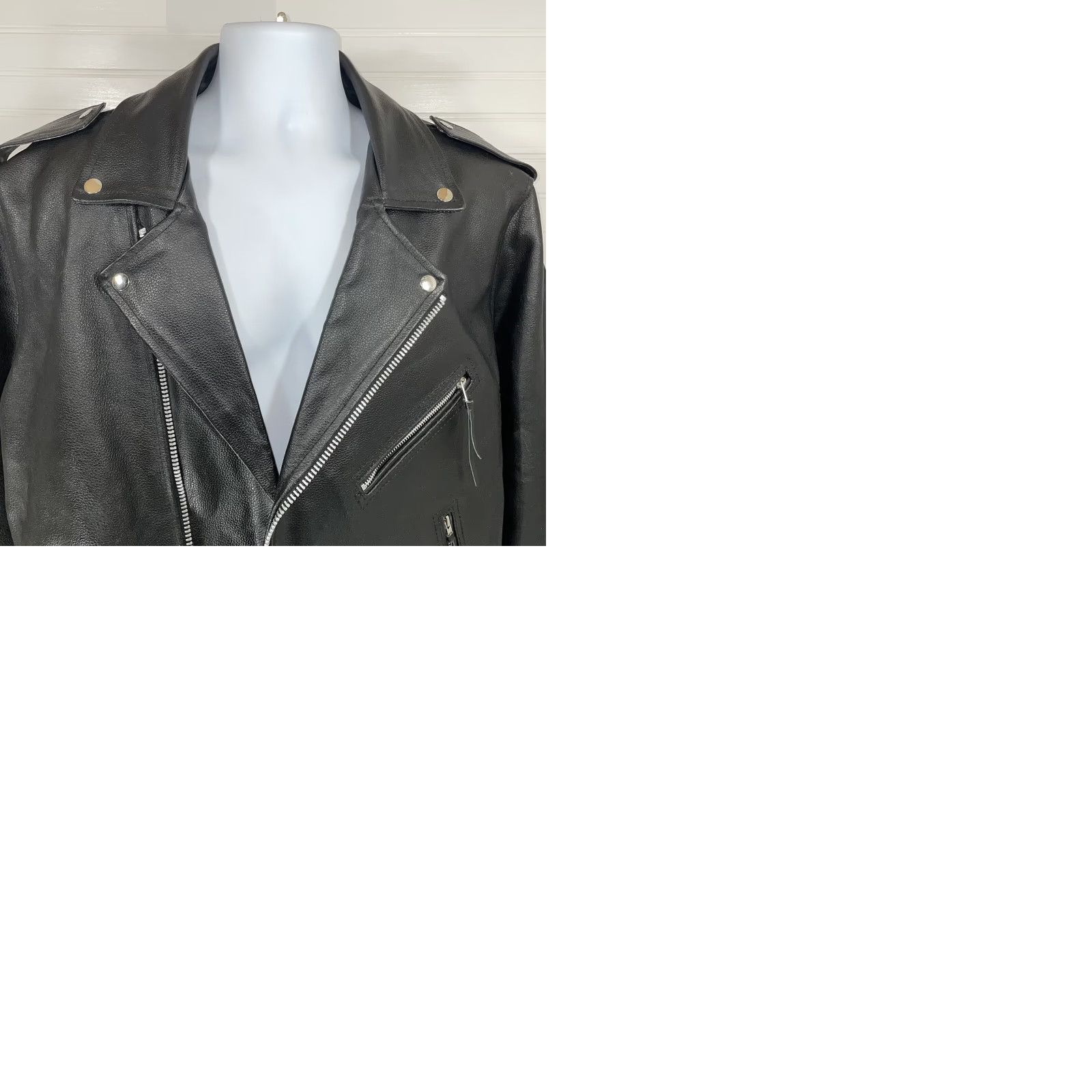 Vintage VINTAGE MAS Leather Black Motorcycle Jacket L Mens Chest 50in Belted Zipper Buckle 80s Biker Moto Jacket Size US L / EU 52-54 / 3 - 9 Thumbnail