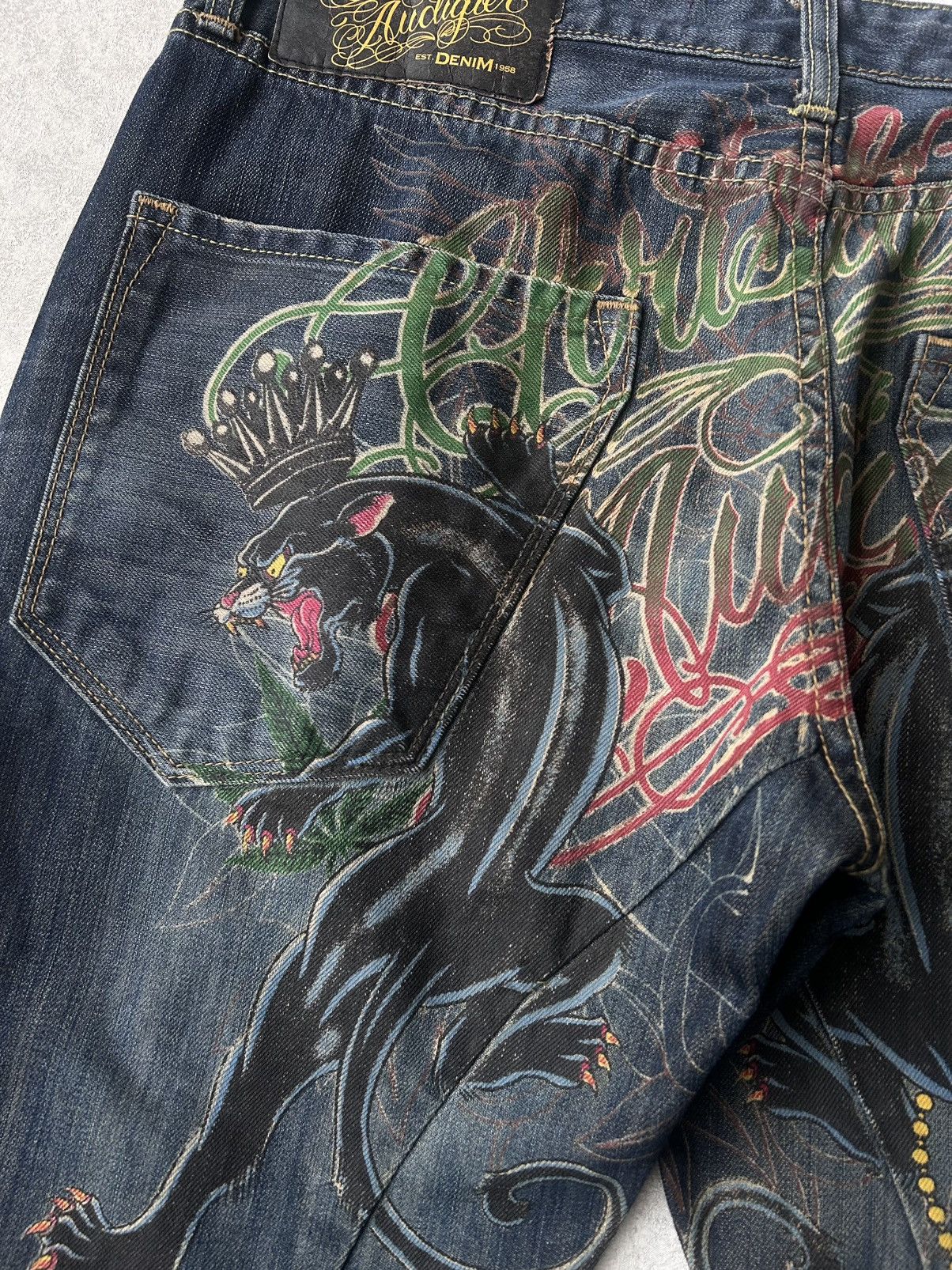 Christian Audigier RARE Y2K Christian Audigier Big Logo Denim Jeans Size US 36 / EU 52 - 14 Thumbnail