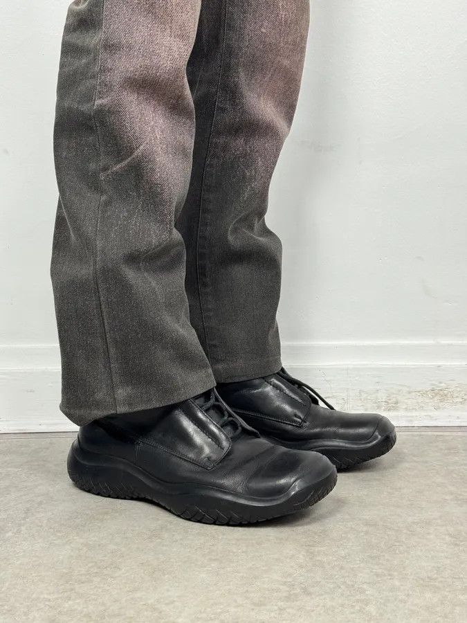 Prada AW1999 Prada Black Leather Lace-Up High Biker Boots Size US 12.5 / EU 45-46 - 4 Thumbnail