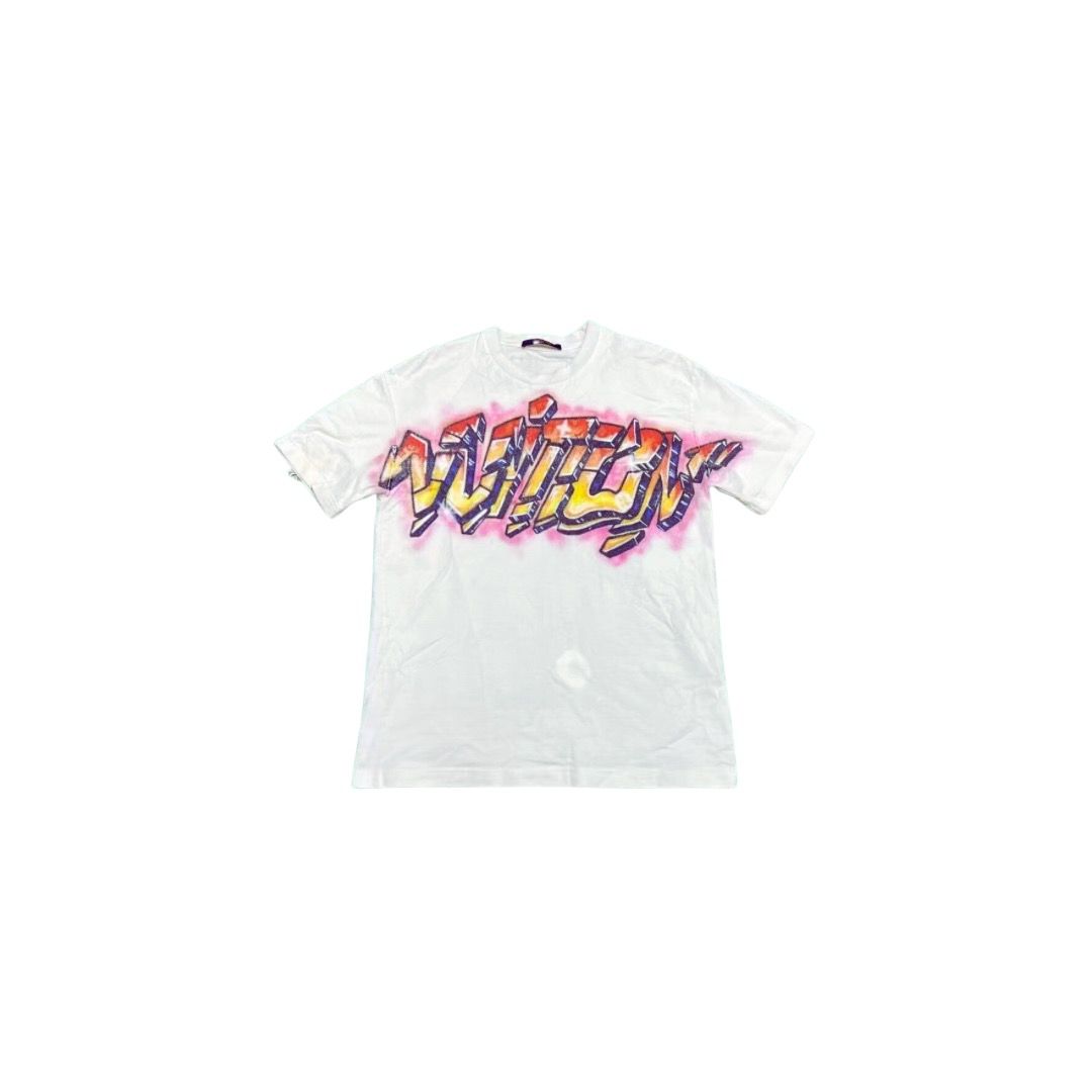 Louis Vuitton Men's XL Virgil Abloh 1990's Style Graffiti T-Shirt Tee Shirt