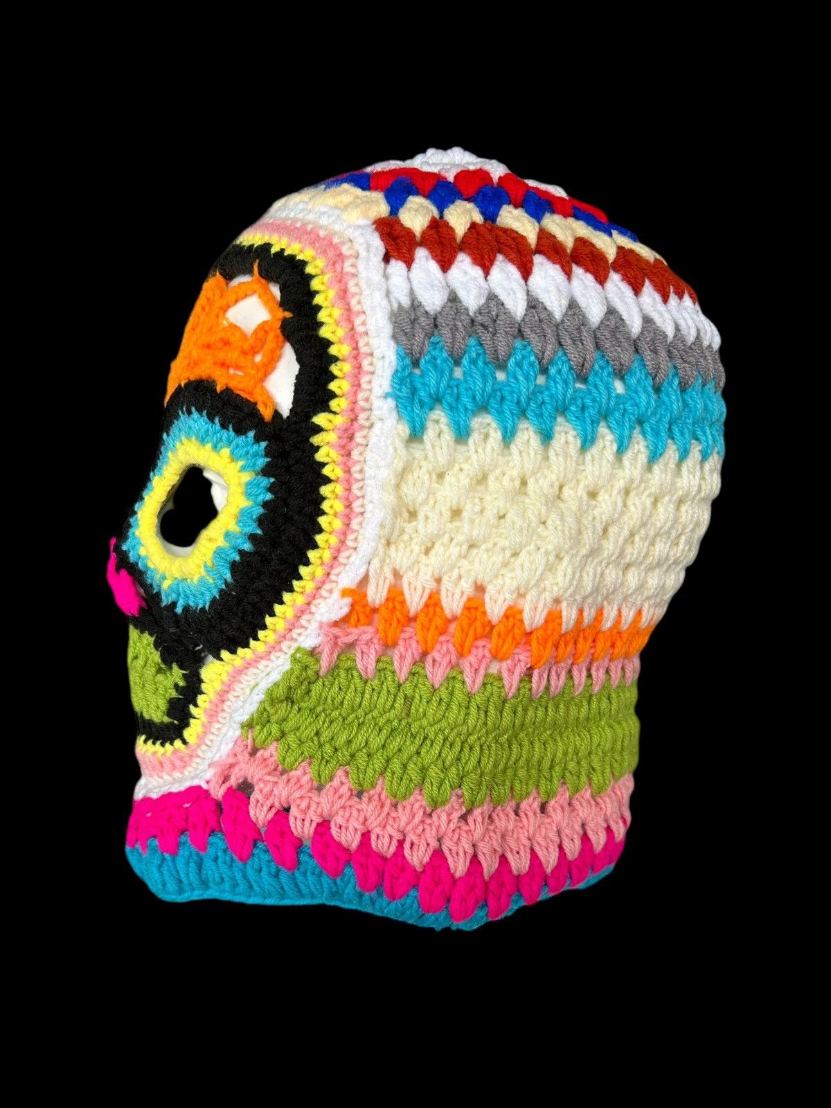 Japanese Brand Very Rare Crochet Knitted Handmade Balaclava Masked ☠️☠️ Size ONE SIZE - 9 Thumbnail
