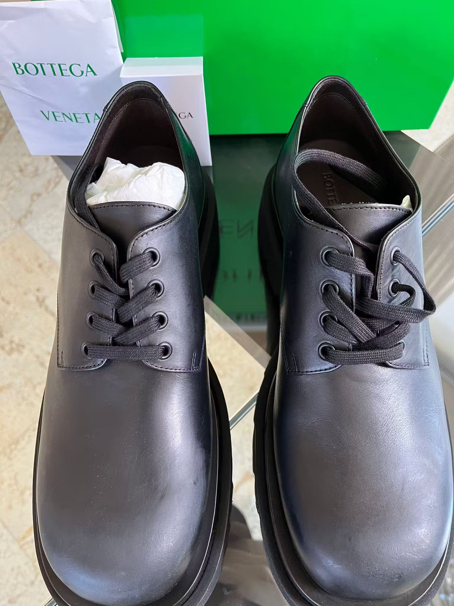 Bottega Veneta Military Calf Lug Boots Low Top in Black Size 45 Size US 12 / EU 45 - 6 Thumbnail