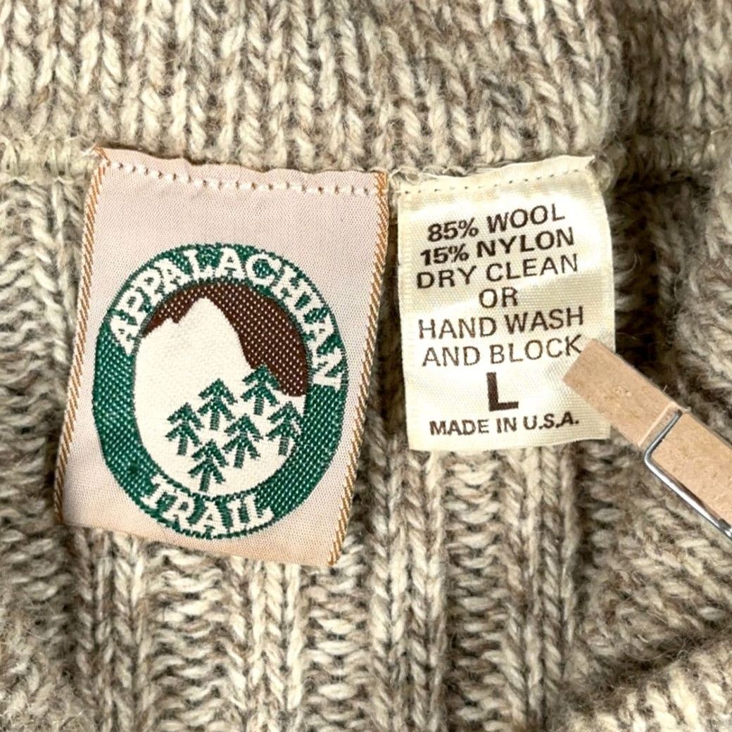 Vintage VINTAGE Appalachian Trail Sweater Adult LARGE Brown Oatmeal Wool Shawl USA 90s Size US M / EU 48-50 / 2 - 5 Thumbnail