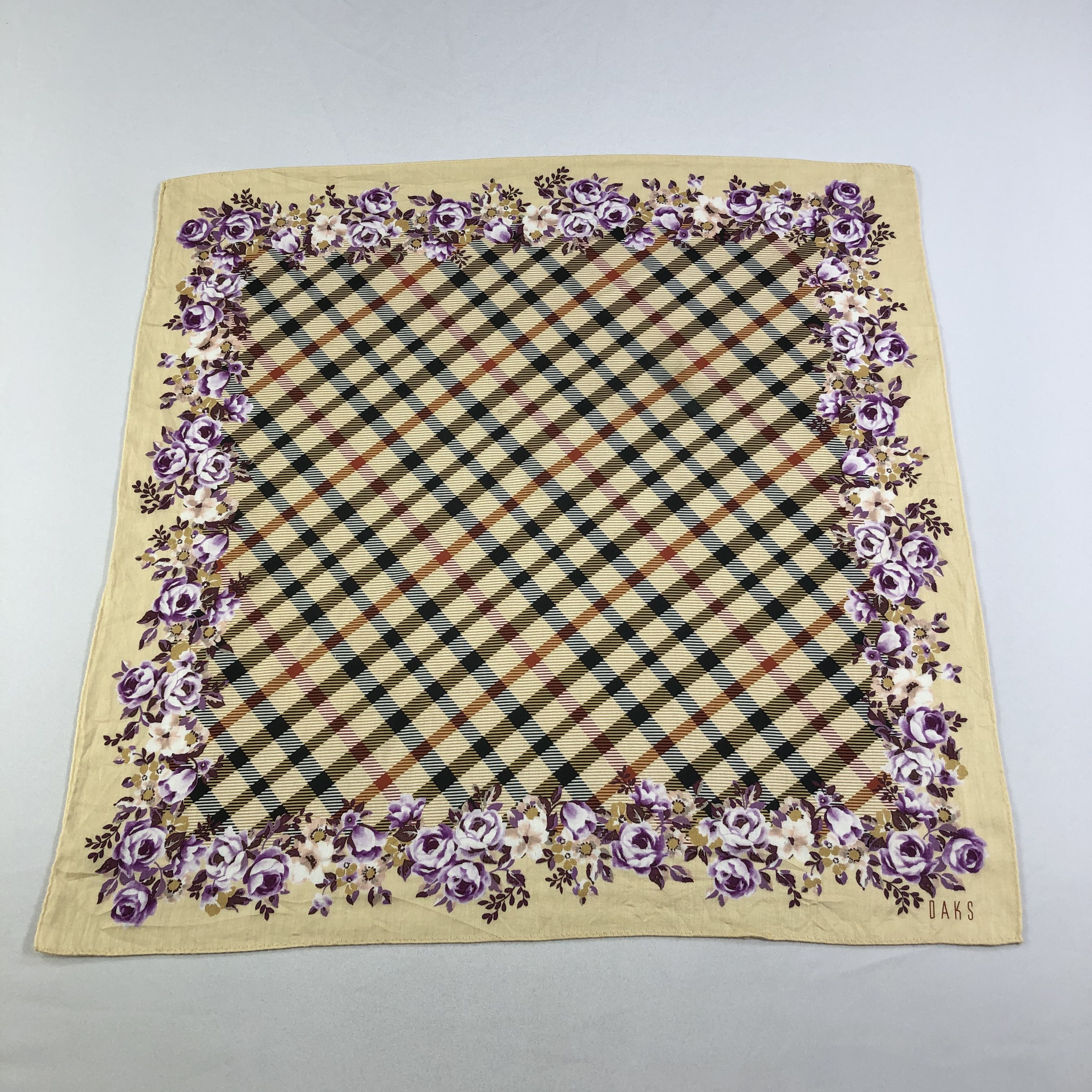 DAKS × Vintage DAKS Floral Handkerchief Neckerchief Bandana H2105 Size ONE SIZE - 2 Thumbnail