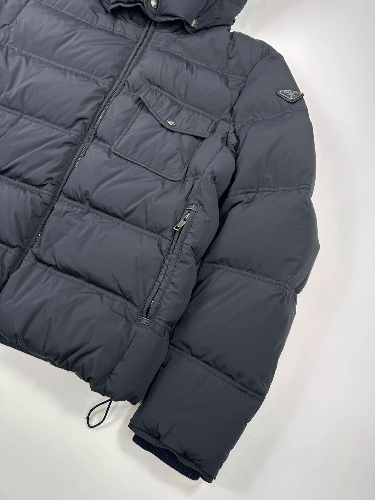 Prada Prada Milano Dark Navy Hooded Puffer Jacket Triangle Size US M / EU 48-50 / 2 - 4 Thumbnail