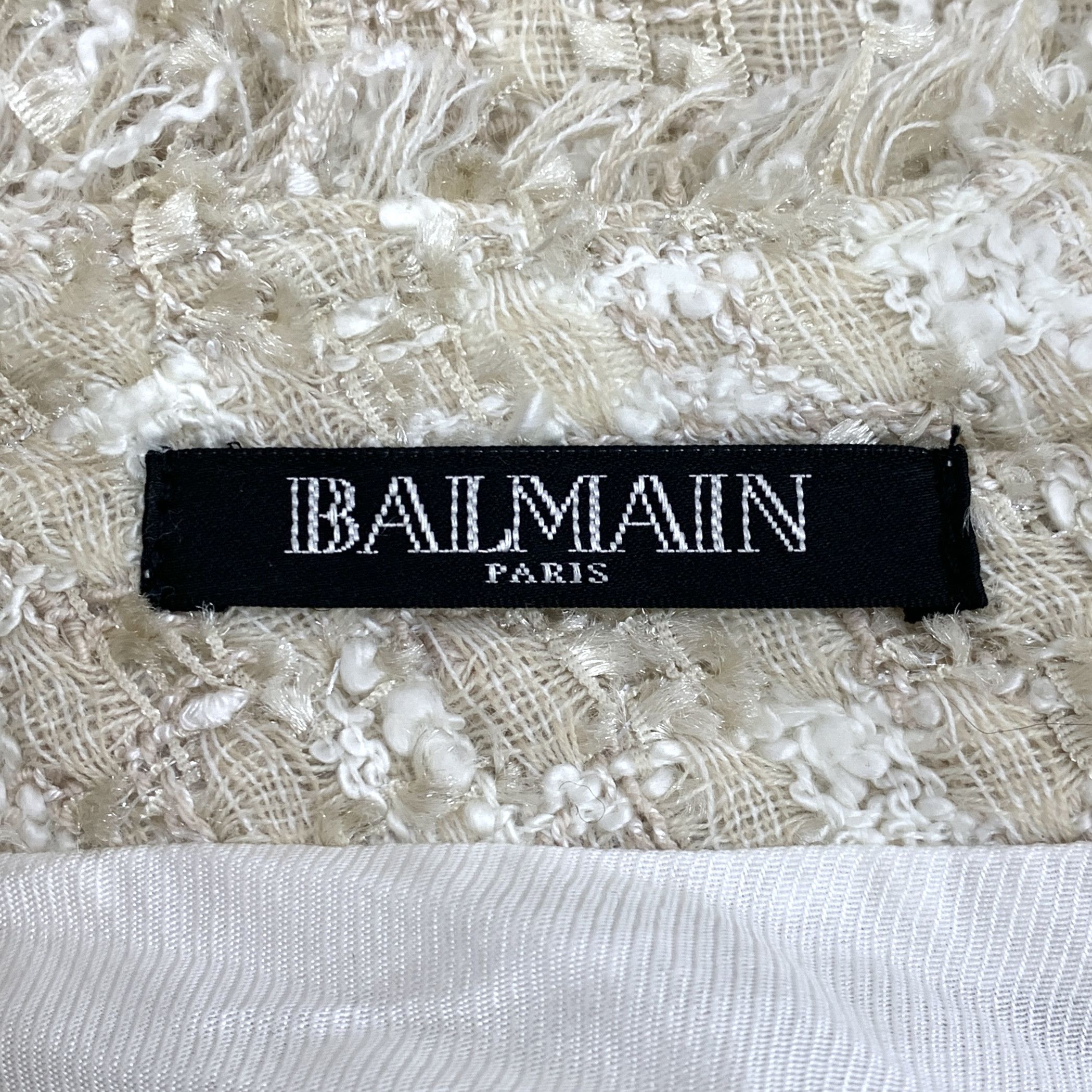 Balmain Balmain Tweed Double-Breasted Dress Beige (Size XS) Size XS / US 0-2 / IT 36-38 - 2 Thumbnail