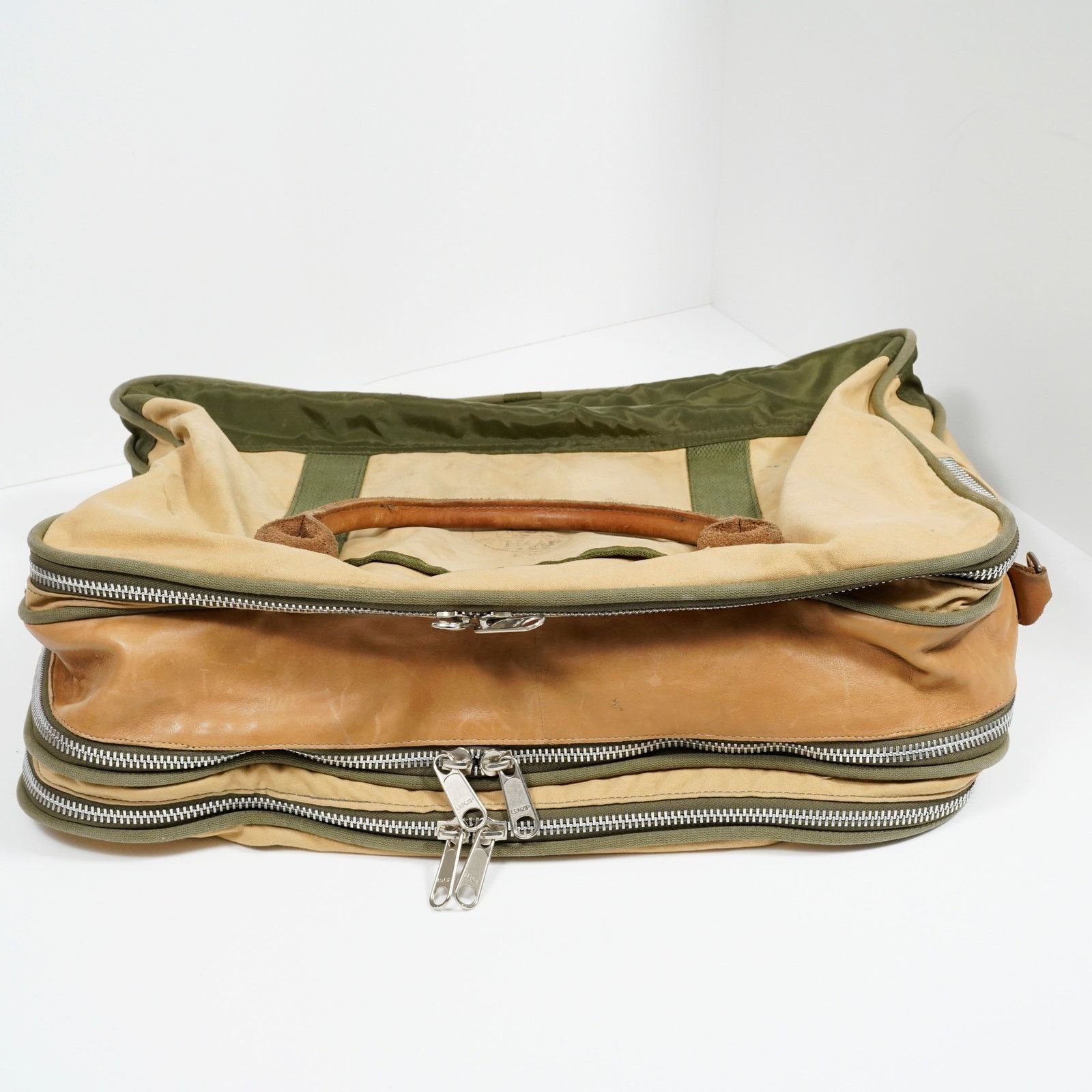 J.W. Hulme Co. VTG J.W. Hulme Co Canvas Leather Duffel Bag #4 Lenzip USA Size ONE SIZE - 17 Thumbnail