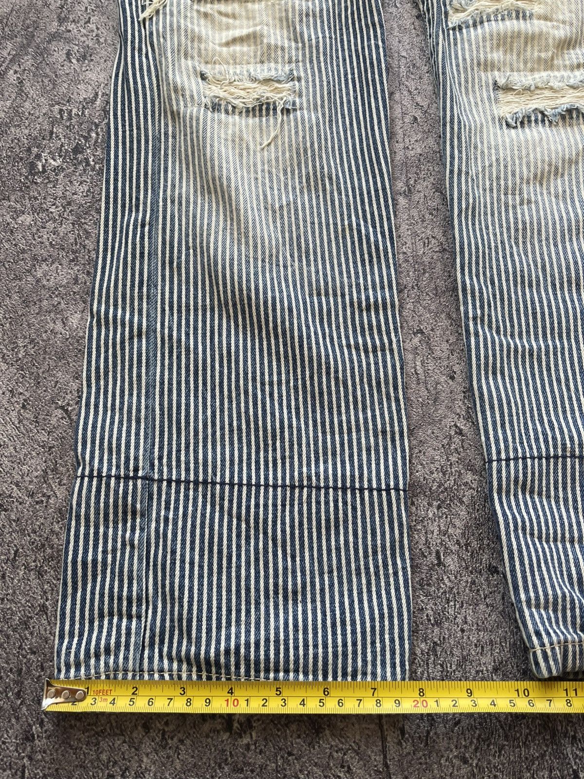 Japanese Brand Y2k Colza patchwork hickory bootcut jeans Size US 30 / EU 46 - 12 Thumbnail