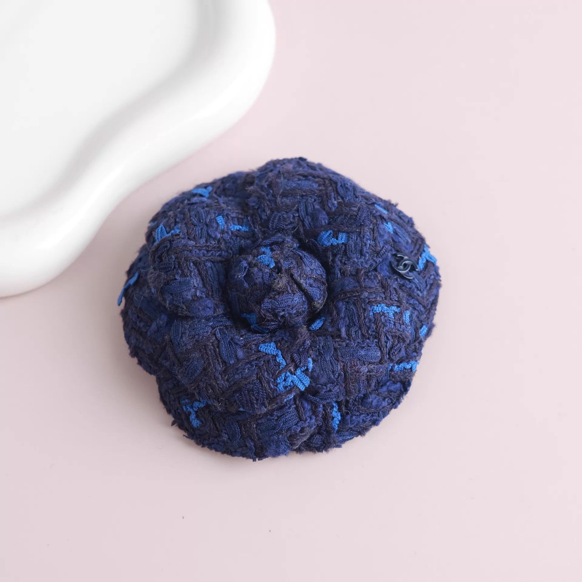 Chanel Chanel Tweed Blue Camellia Brooch Size ONE SIZE - 2 Thumbnail