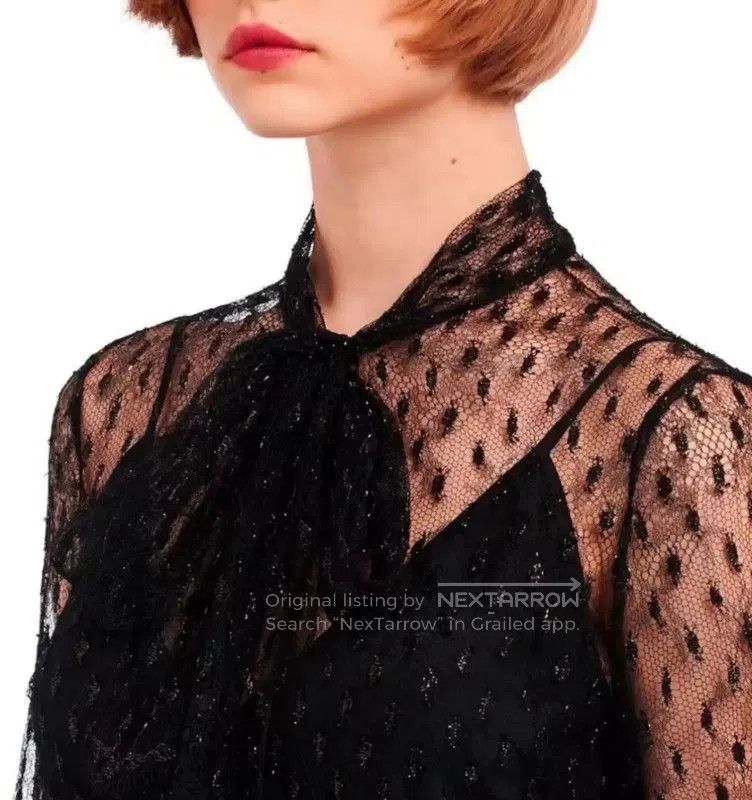 Miu Miu Miu Miu Black Dotted Long Sleeve Shirt . Size M / US 6-8 / IT 42-44 - 1 Thumbnail