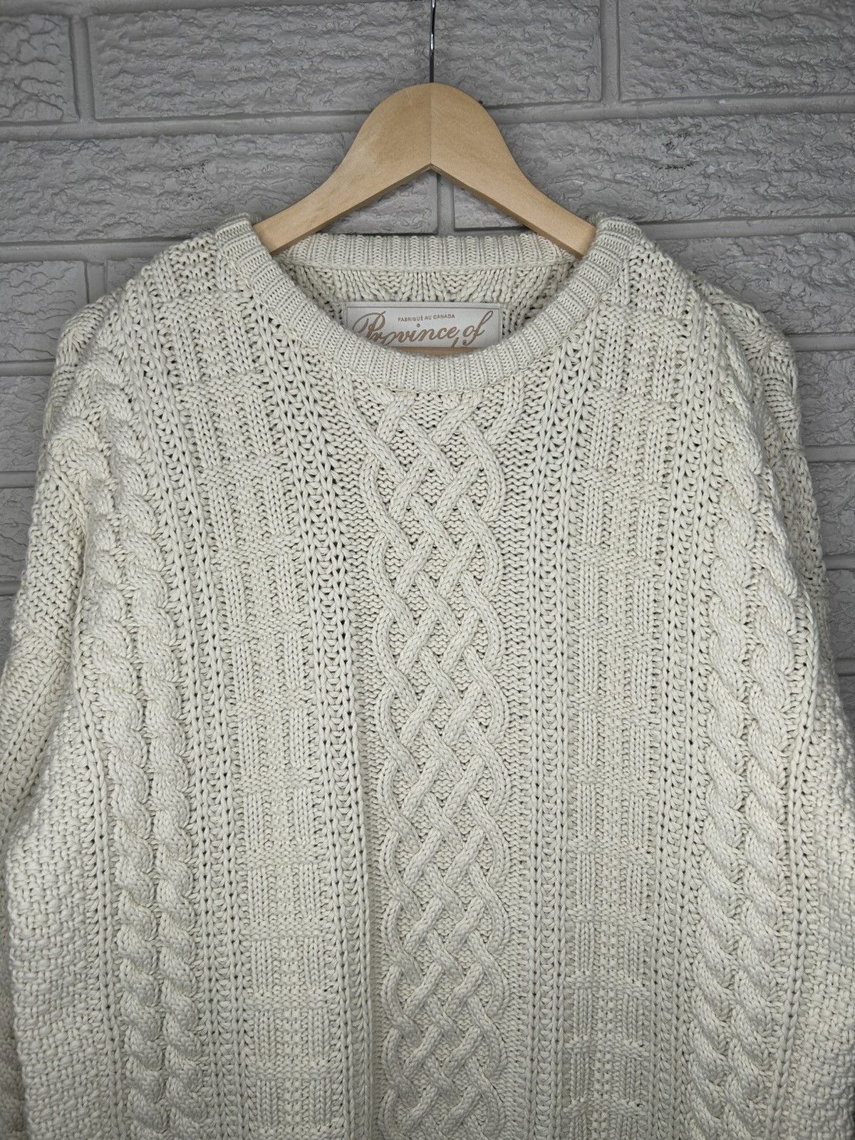 Vintage Province Of Canada White Cable Knit Sweater Size US L / EU 52-54 / 3 - 2 Thumbnail