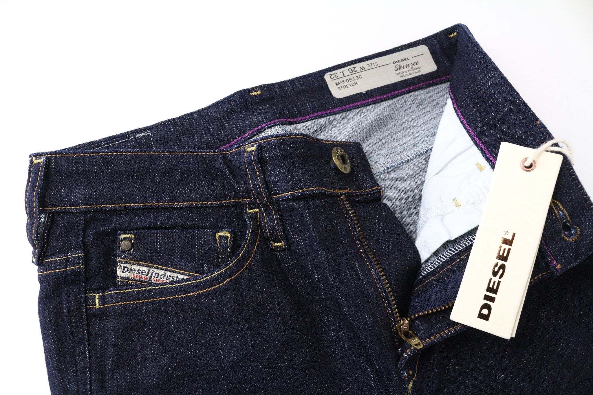 Diesel SKINZEE 0813C W26/L32 Blue Stretch Jeans 71713 Size 26" / US 2 / IT 38 - 3 Thumbnail