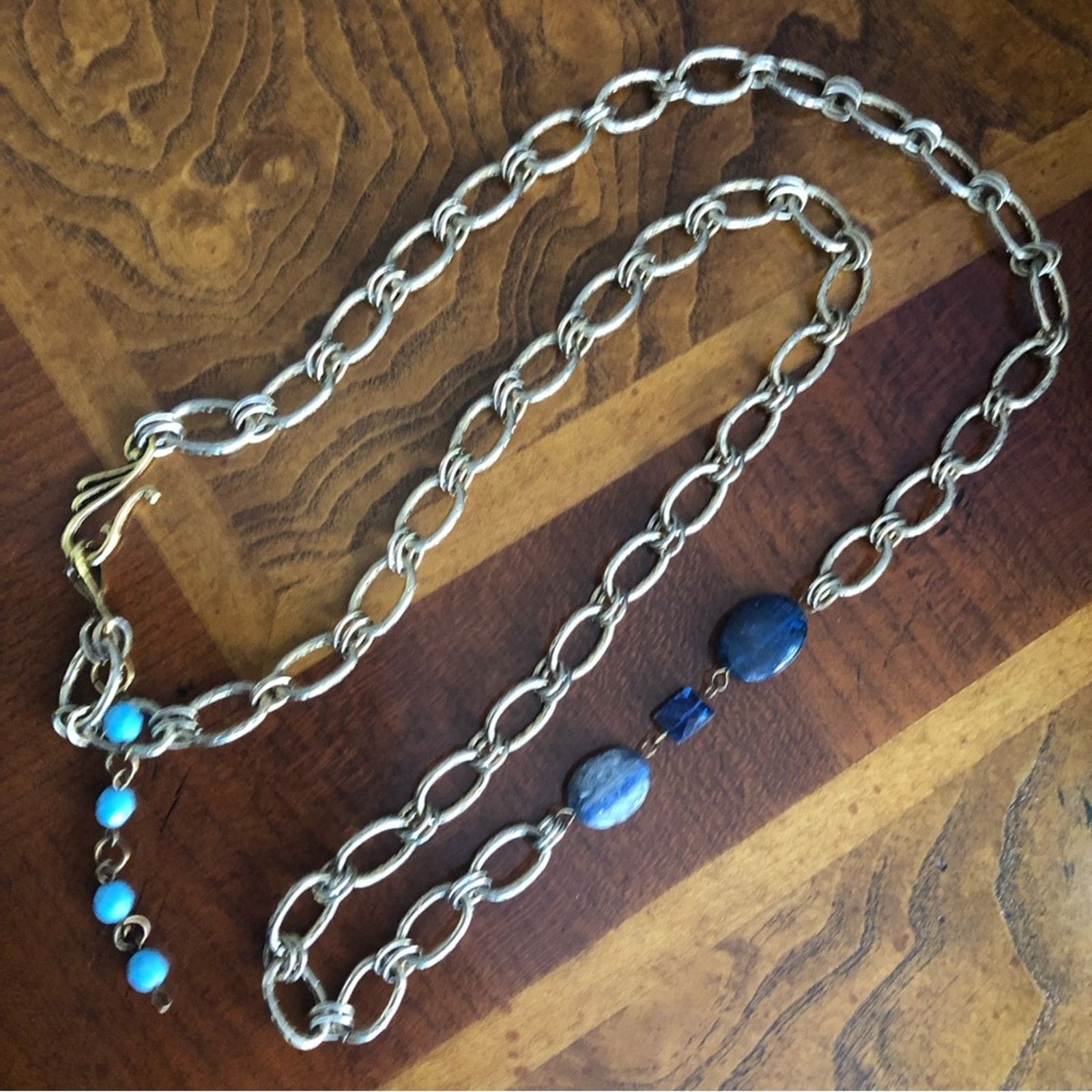 Handmade Handcrafted recycled material sodalite accent necklace Size ONE SIZE - 7 Thumbnail