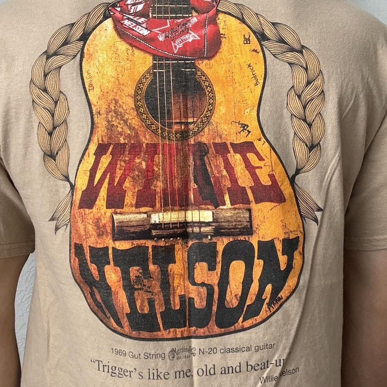 Band Tees × Vintage Vintage Willie Nelson 1990s Band Graphics Cream Tee Shirt Size US L / EU 52-54 / 3 - 5 Thumbnail